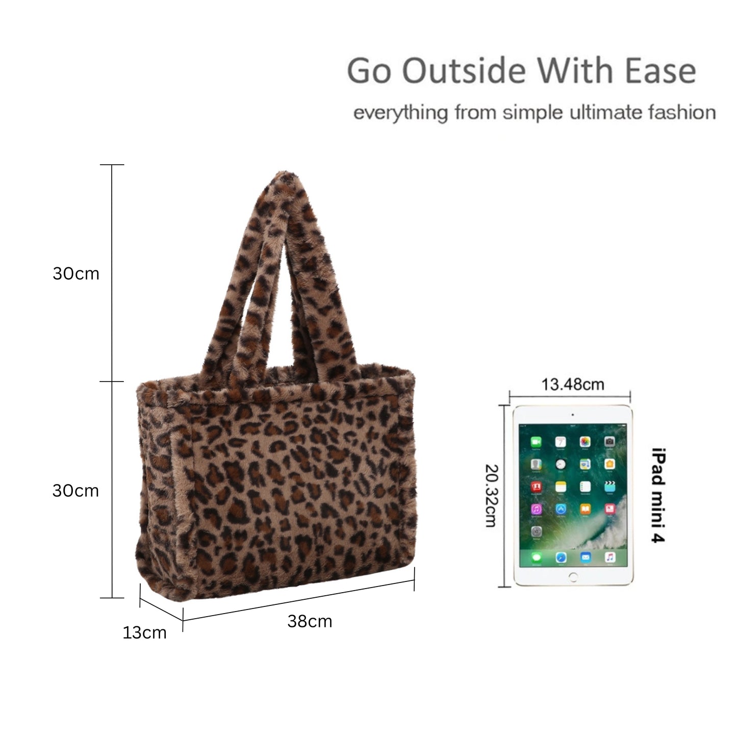 Leopard Print Tote Bag with Soft Shoulder Handle Design