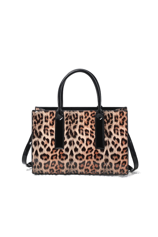 Animal Print Tote Bag with Top Handles and Spacious Interior