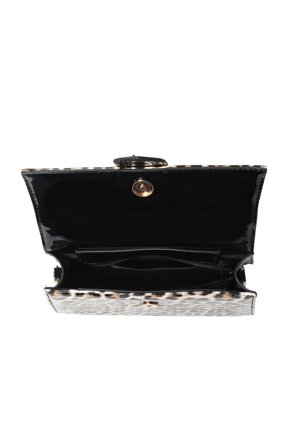 Animal Print Top Handle Crossbody Bag with Flap Closure