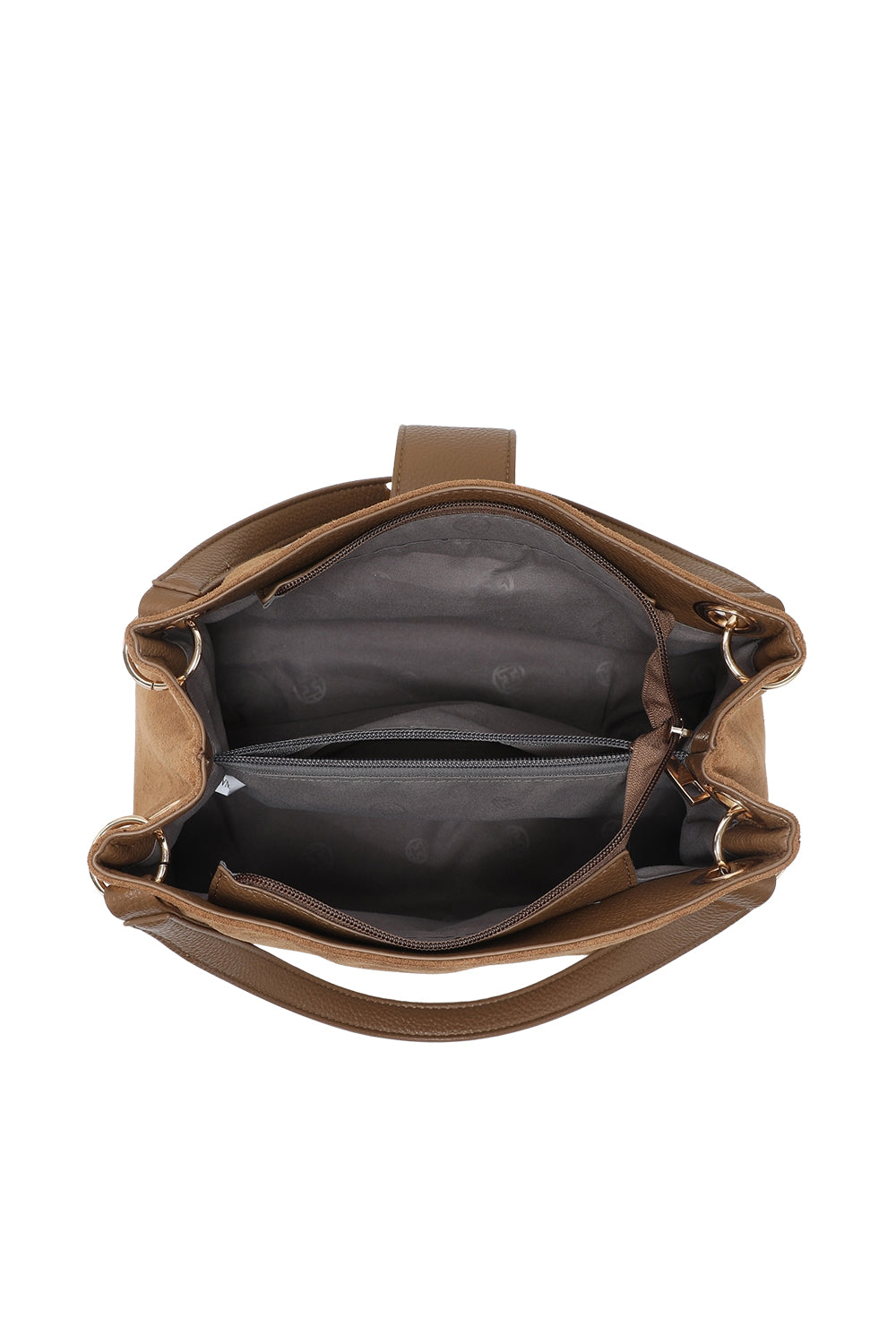 Shoulder Bag with Buckle Accent and Dual Top Handles