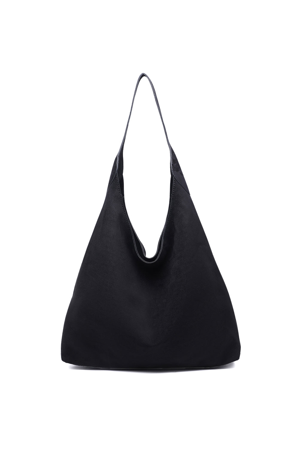 Large Solid Color Shoulder Tote Bag with Zippered Top Closure