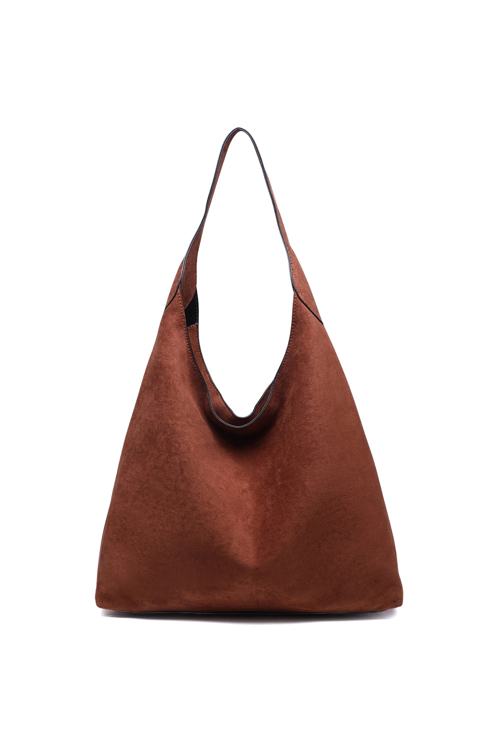 Large Solid Color Shoulder Tote Bag with Zippered Top Closure