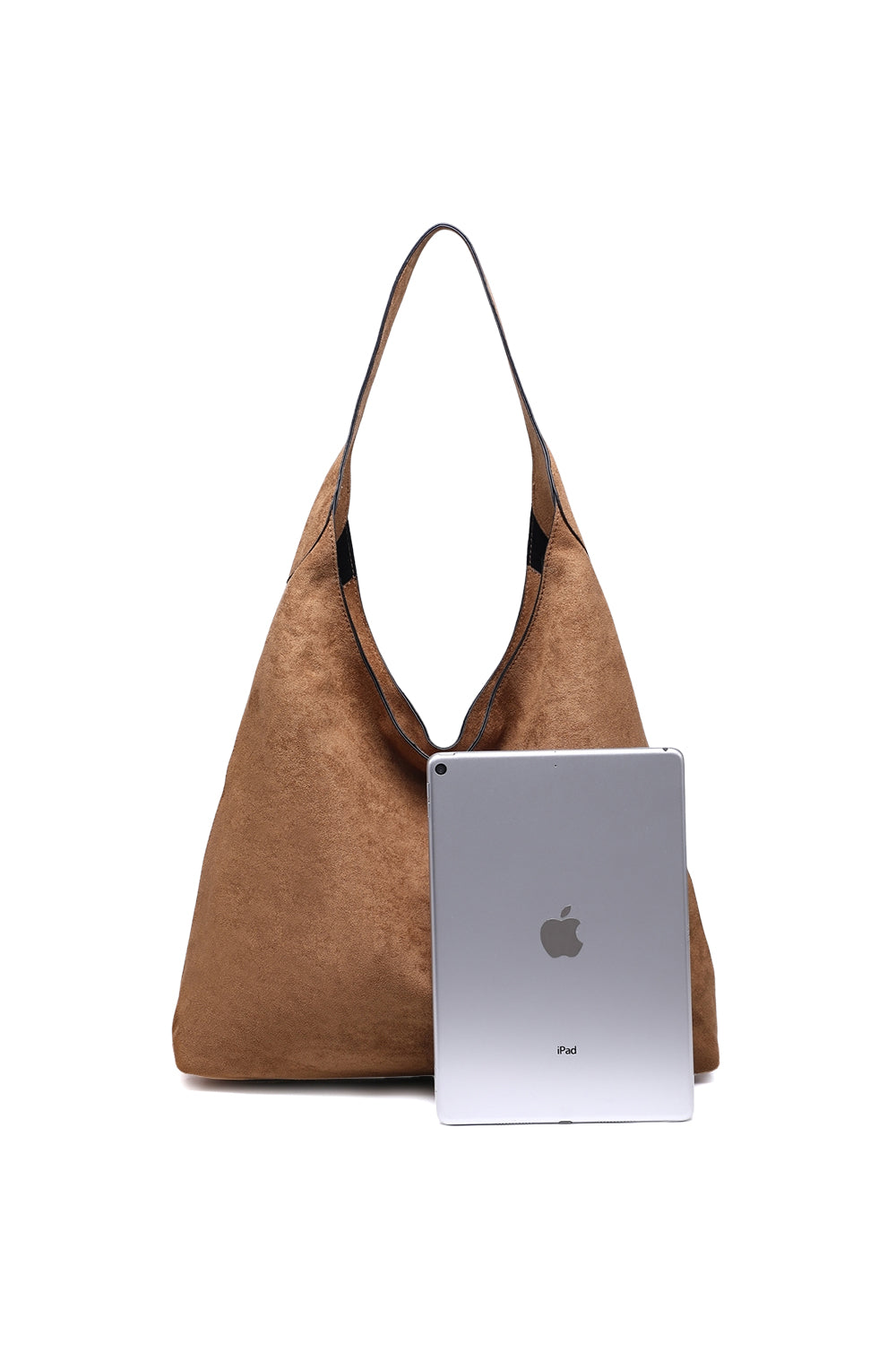 Large Solid Color Shoulder Tote Bag with Zippered Top Closure