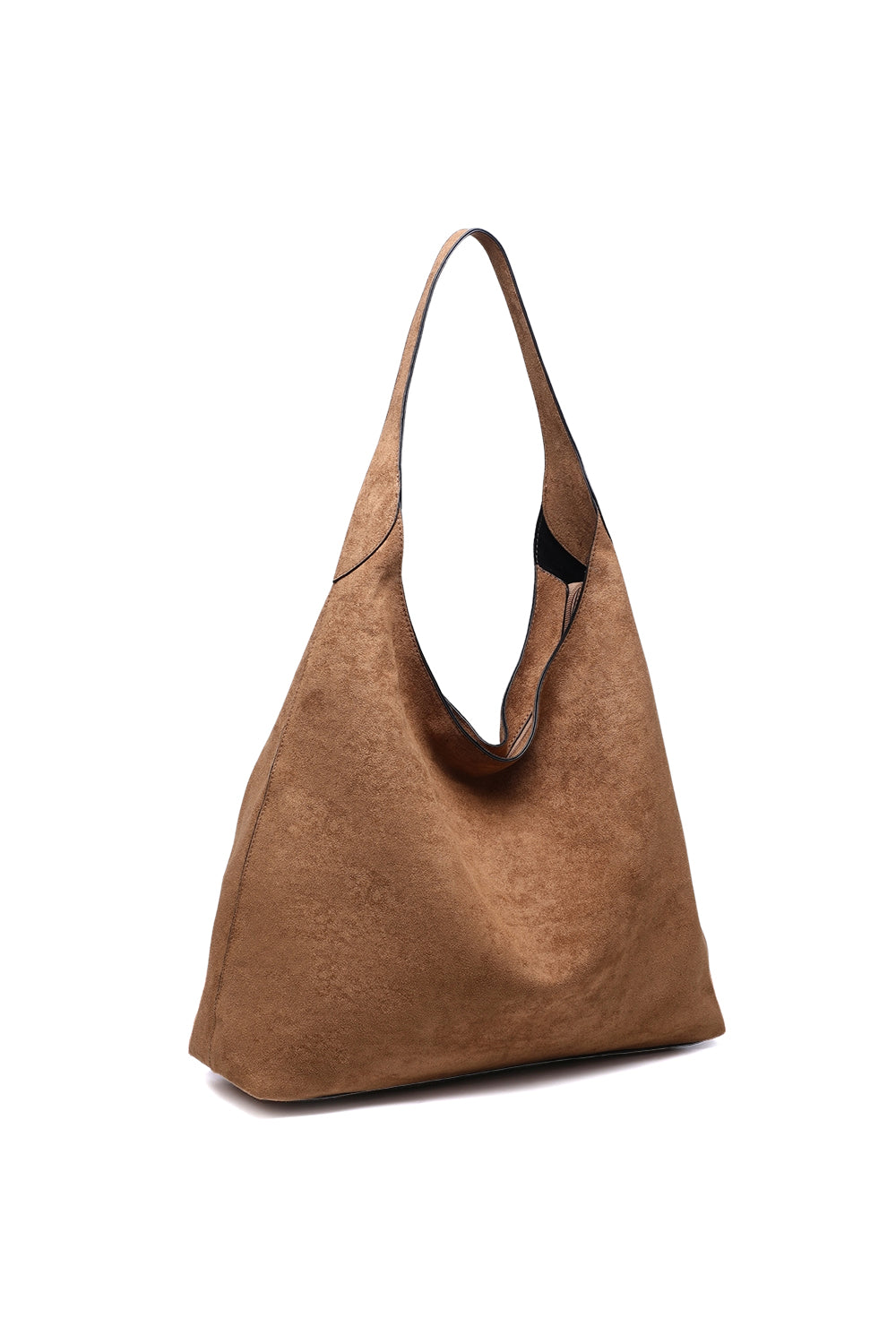 Large Solid Color Shoulder Tote Bag with Zippered Top Closure