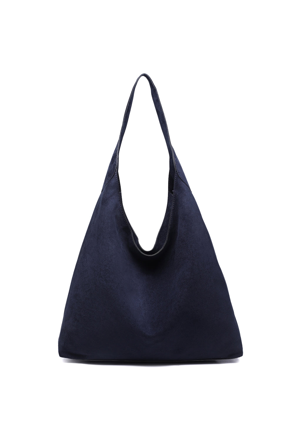 Large Solid Color Shoulder Tote Bag with Zippered Top Closure