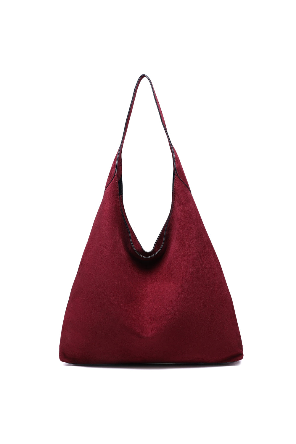 Large Solid Color Shoulder Tote Bag with Zippered Top Closure