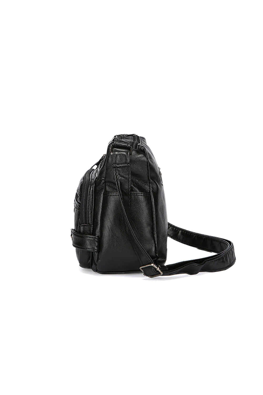 Quilted Multi-Pocket Crossbody Bag with Adjustable Strap