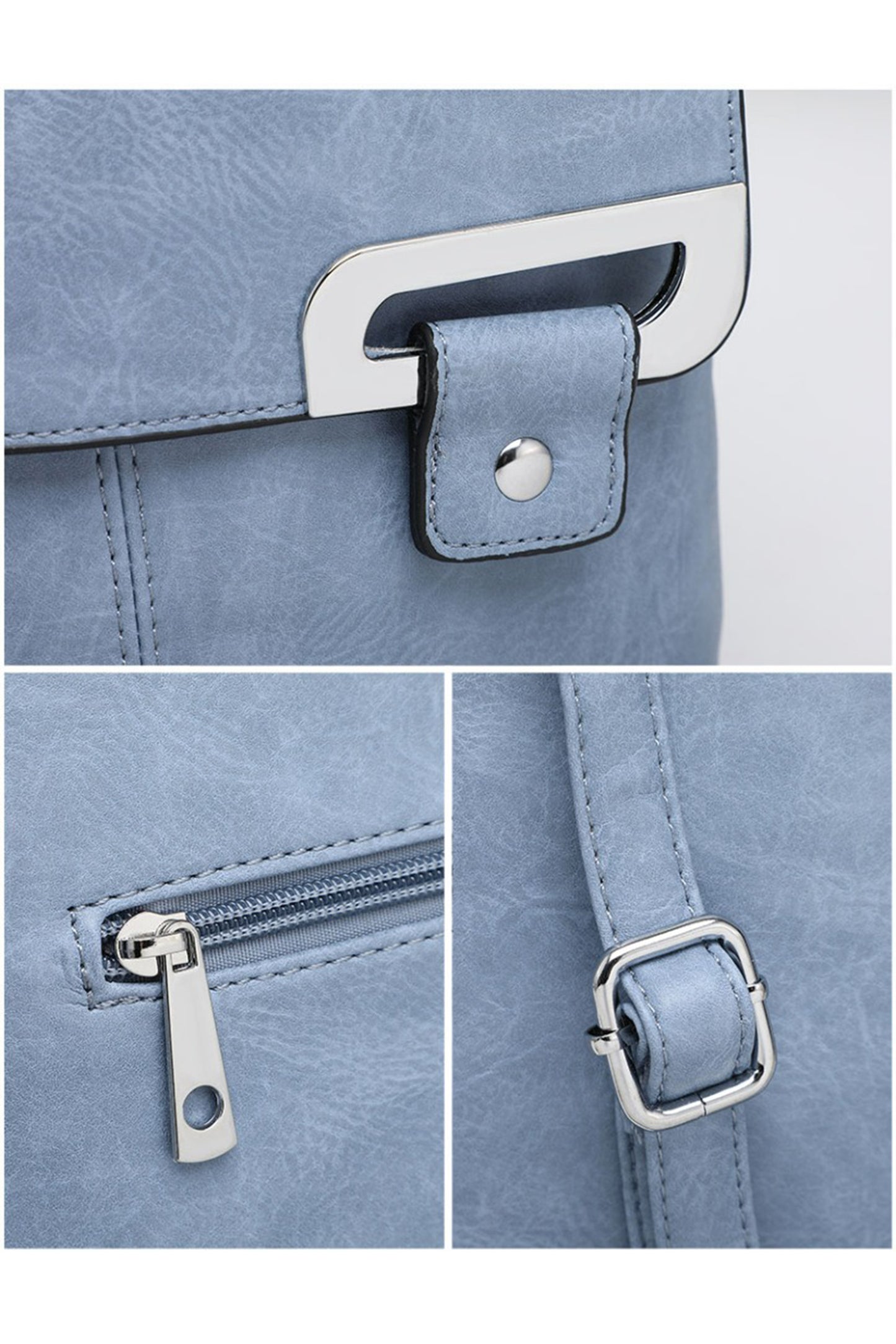 Flap Crossbody Bag with Metal Lock and Zip Pocket