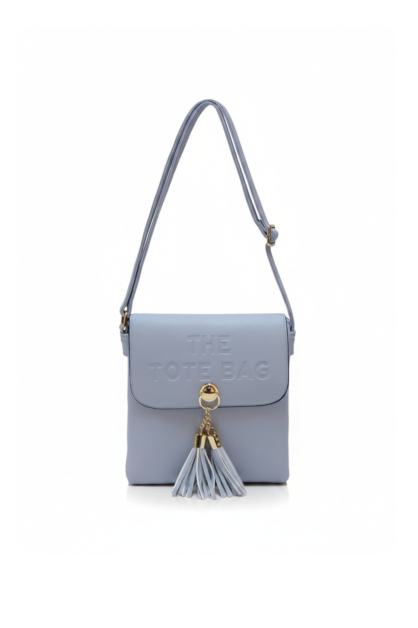 Crossbody Shoulder Bag with Tassel Charm and Flap Closure