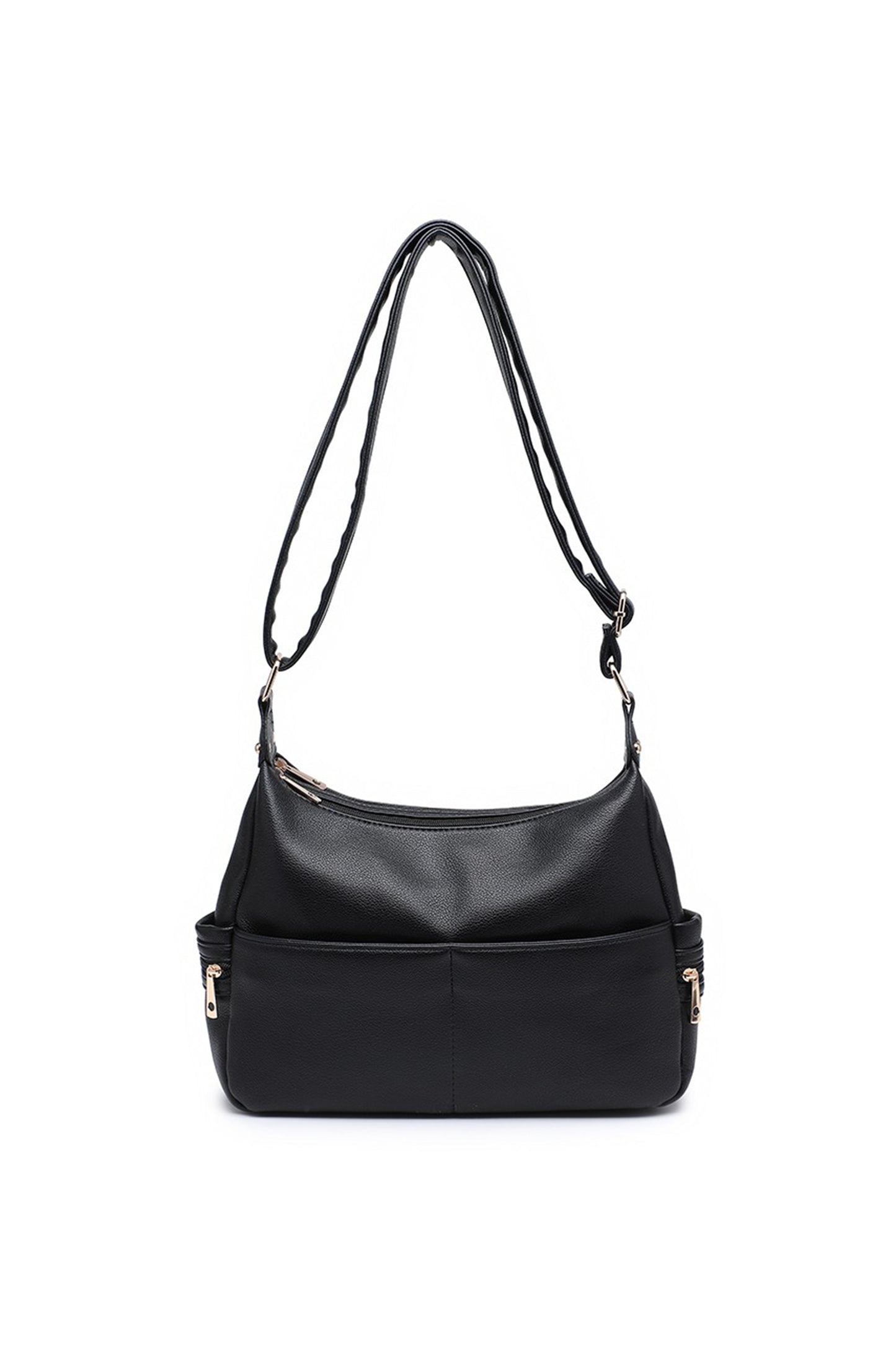 Multi Pocket and Compartment Crossbody Bag with Zip Closure