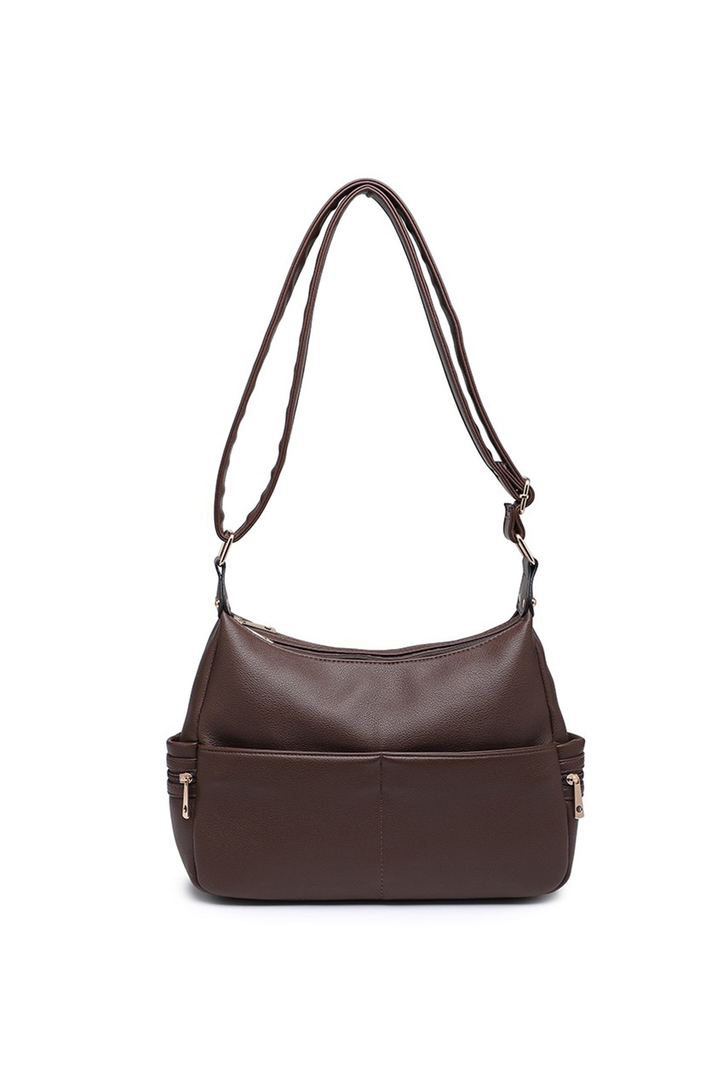 Multi Pocket and Compartment Crossbody Bag with Zip Closure