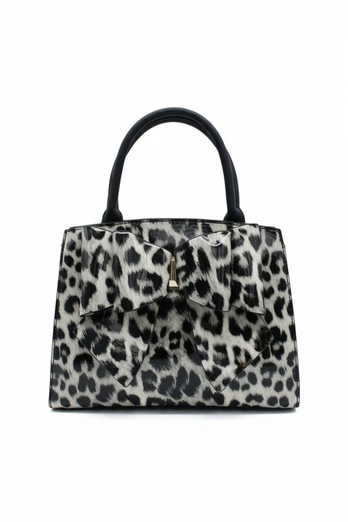 Leopard Print Bow Handbag with Spacious Compartments