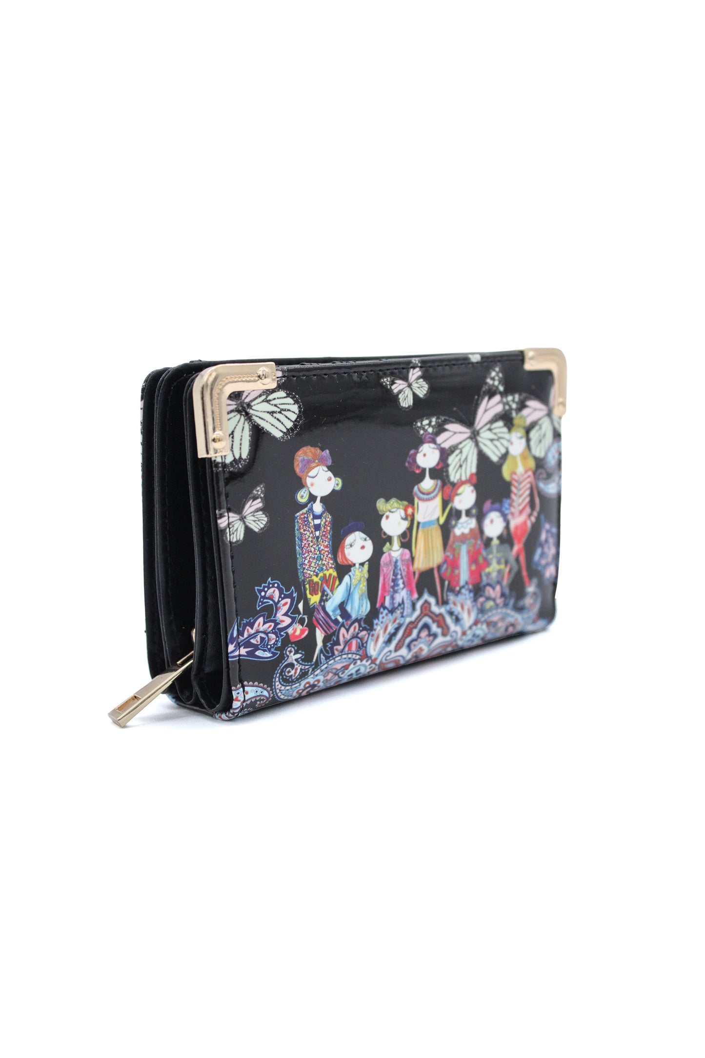 Butterfly Pattern Artistic Tri-Fold Wallet Purse