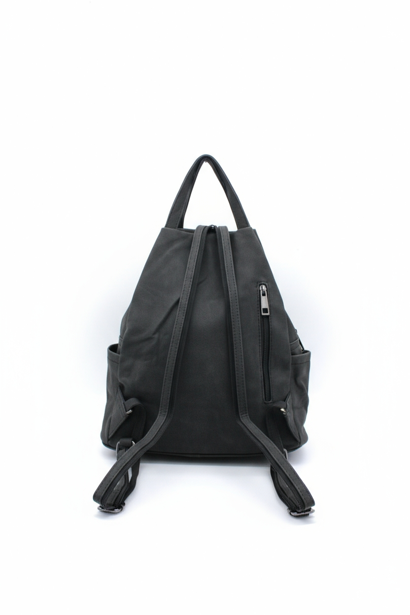 Convertible Dual-Tone Shoulder Bag Backpack with Zip Pockets