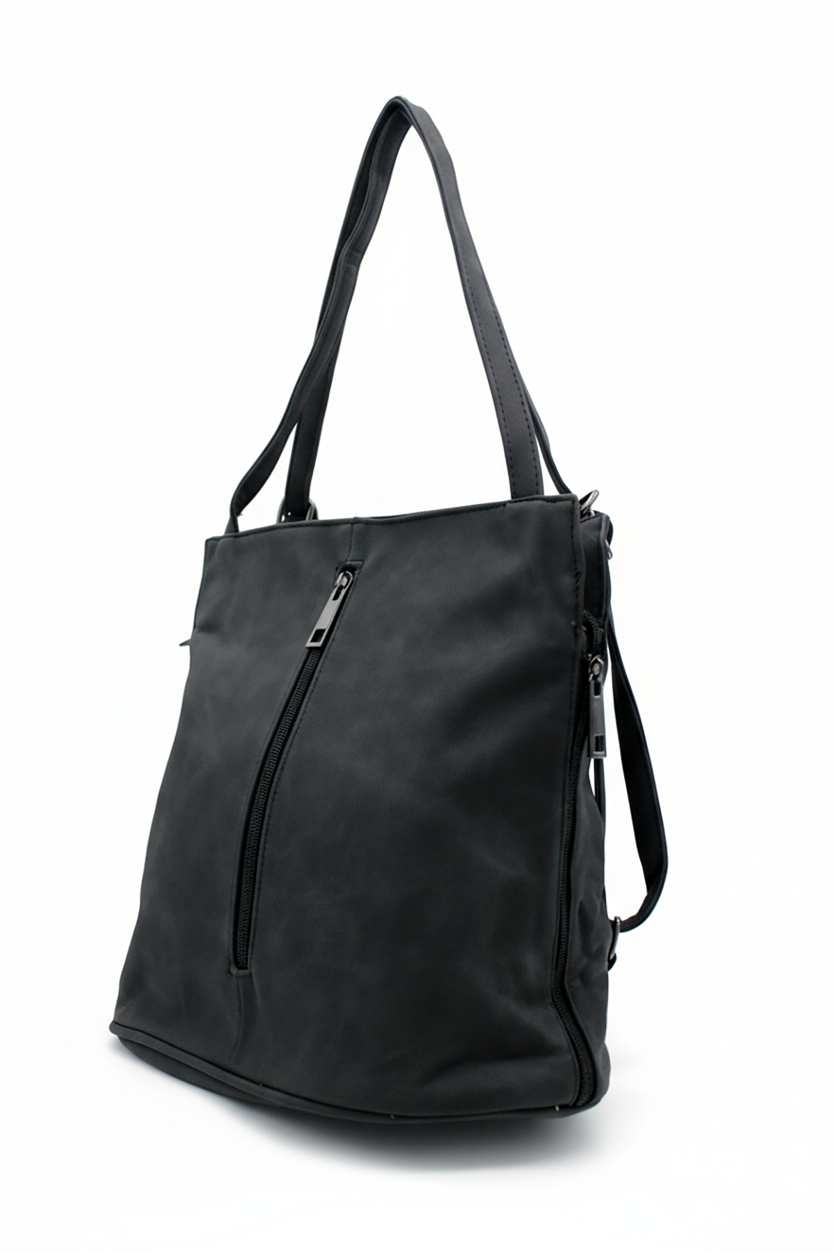 Convertible Shoulder Bag with Backpack Straps and Zip Pockets