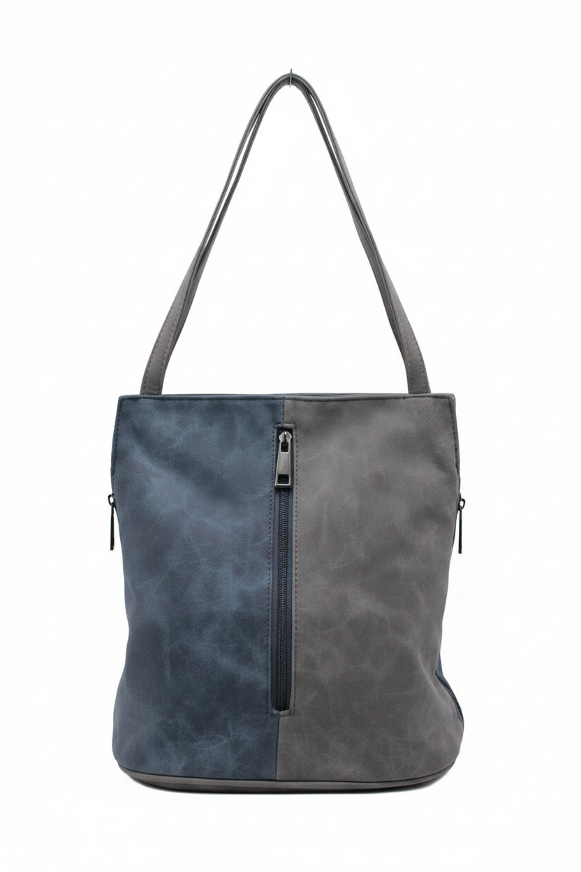 Convertible Shoulder Bag with Backpack Straps and Zip Pockets