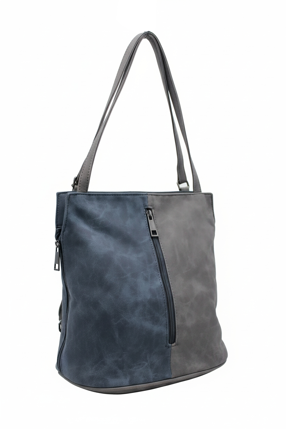 Convertible Shoulder Bag with Backpack Straps and Zip Pockets