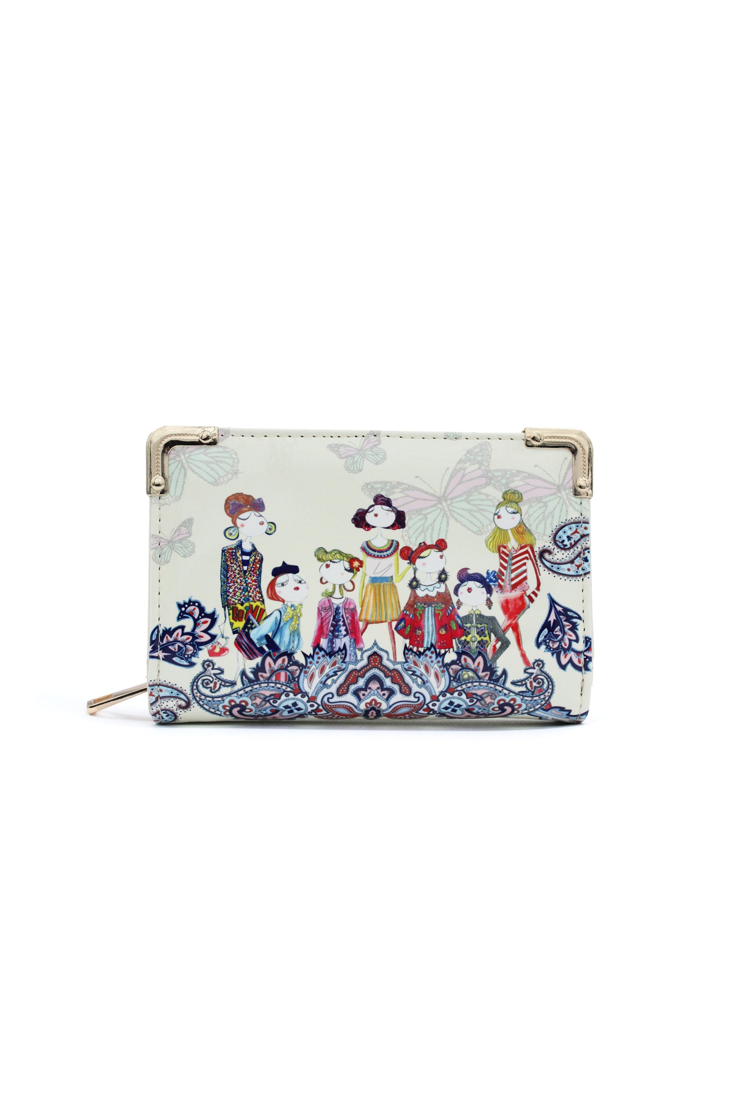 Butterfly Pattern Artistic Tri-Fold Wallet Purse