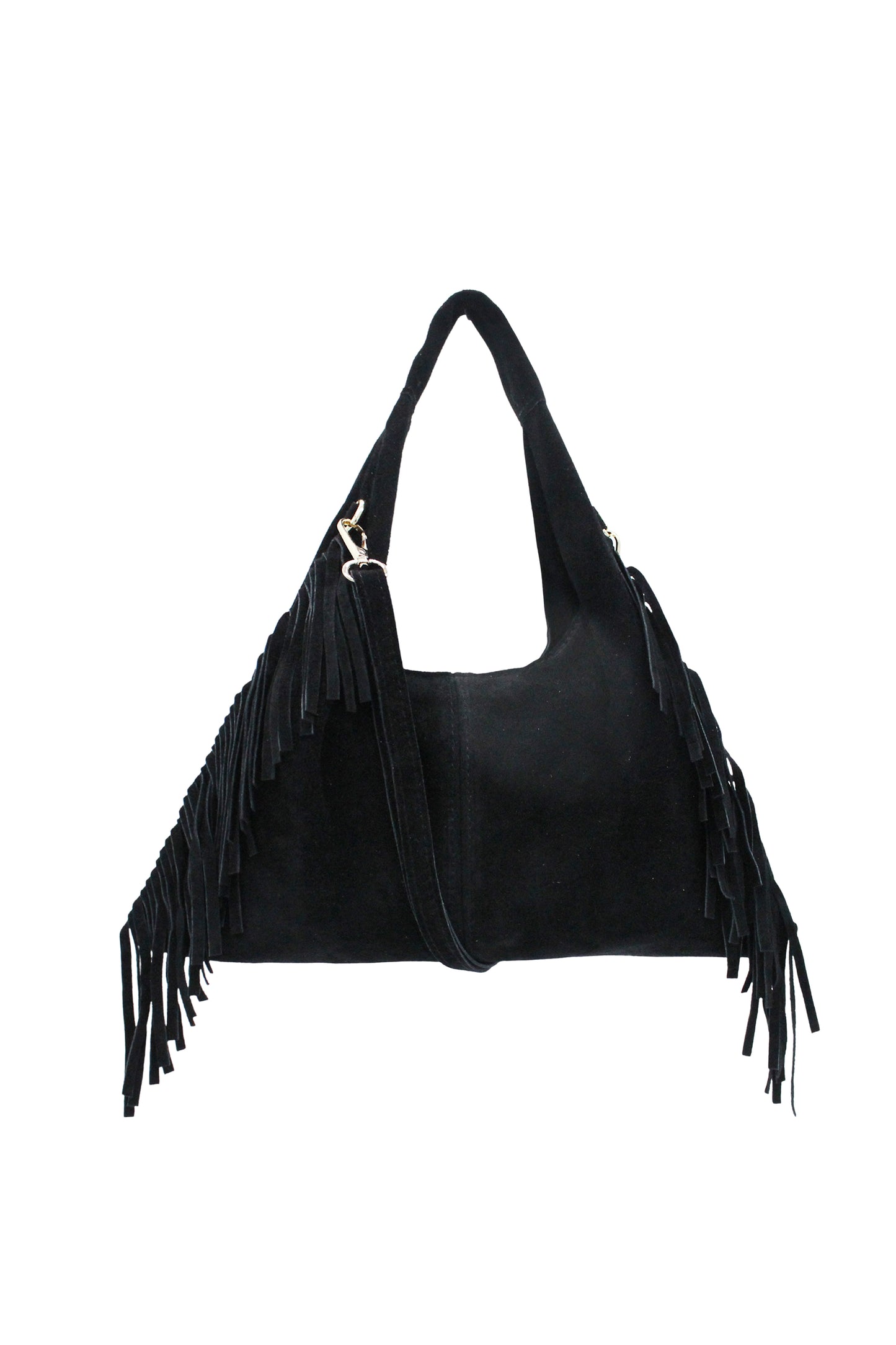 Italian Genuine Suede Fringe Crossbody Shoulder Bag