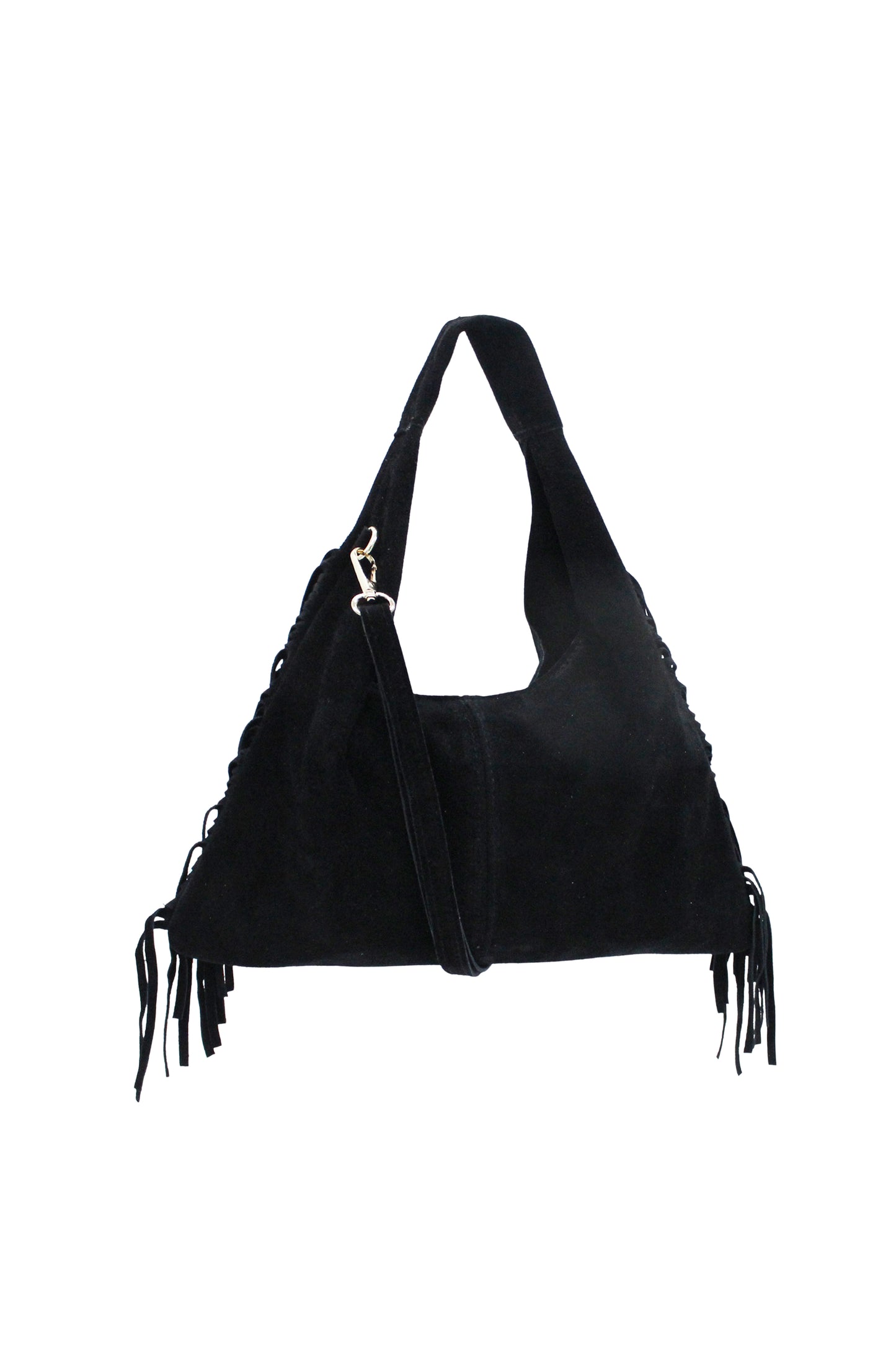 Italian Genuine Suede Fringe Crossbody Shoulder Bag