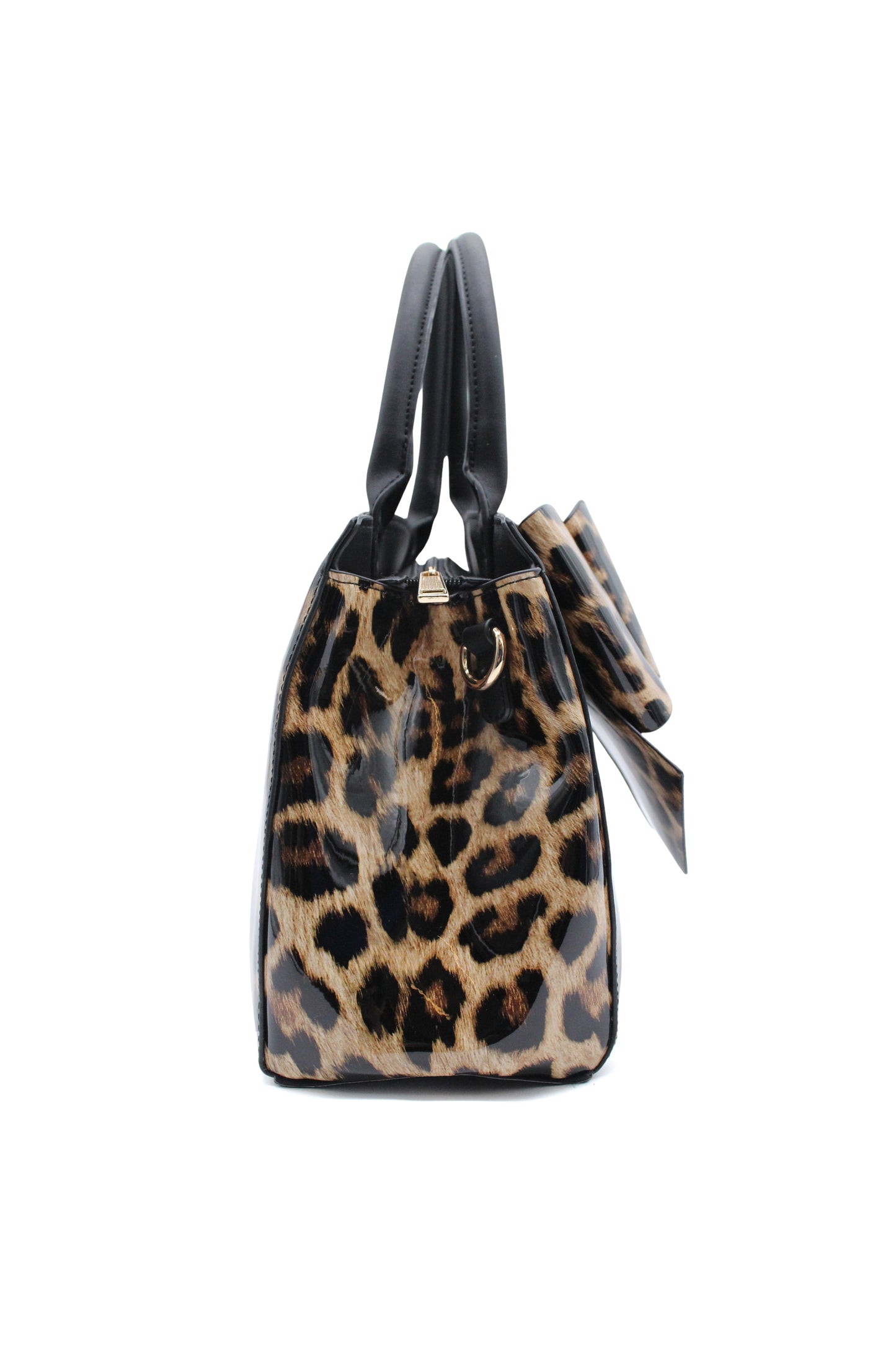 Leopard Print Bow Handbag with Spacious Compartments