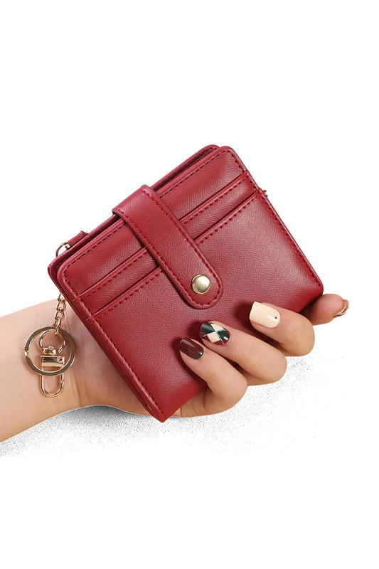 Compact Bifold Wallet with Card Slots and Snap Closure