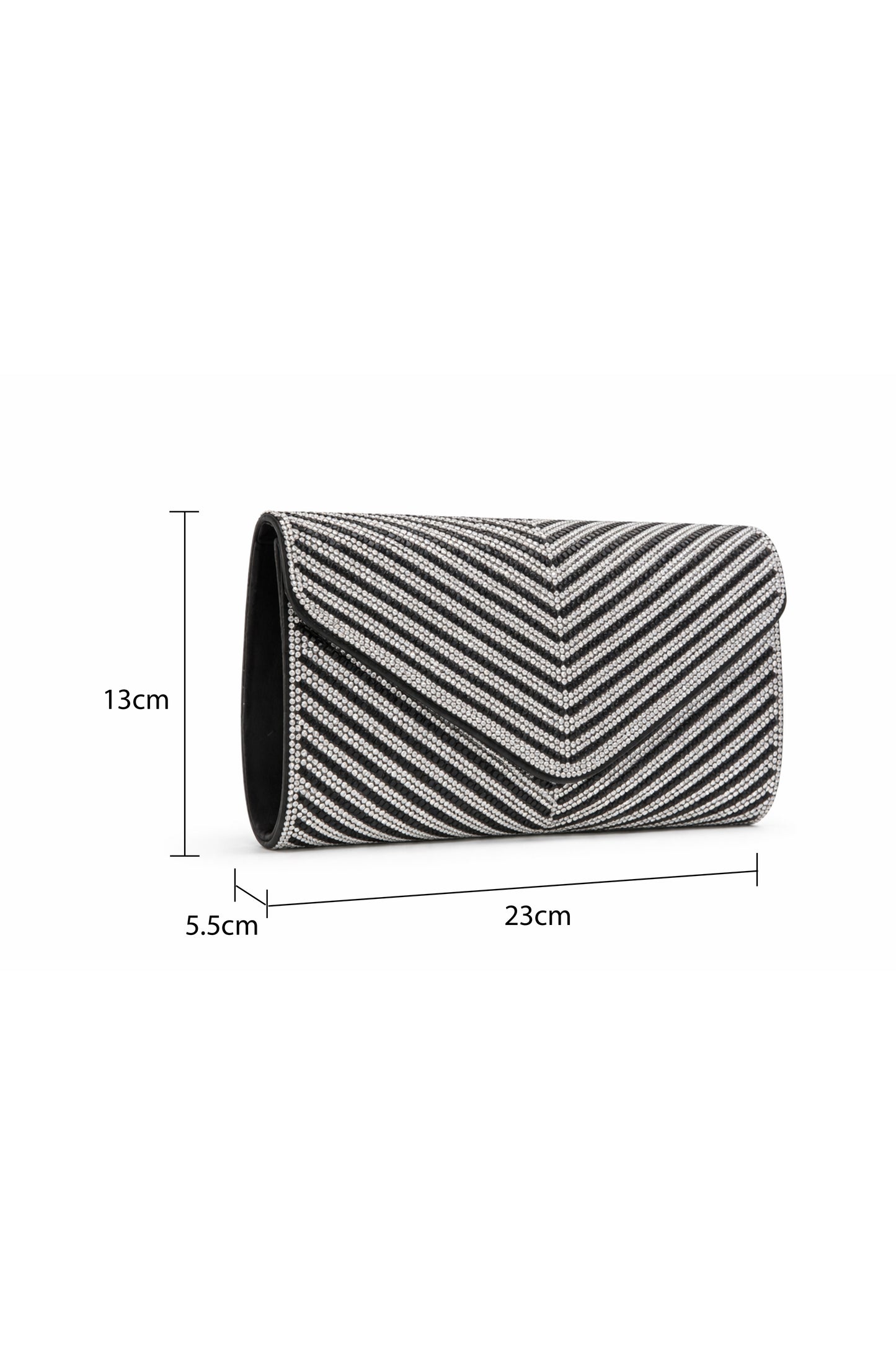 Rhinestone Envelope Clutch Bag with Flap Closure Chain Strap