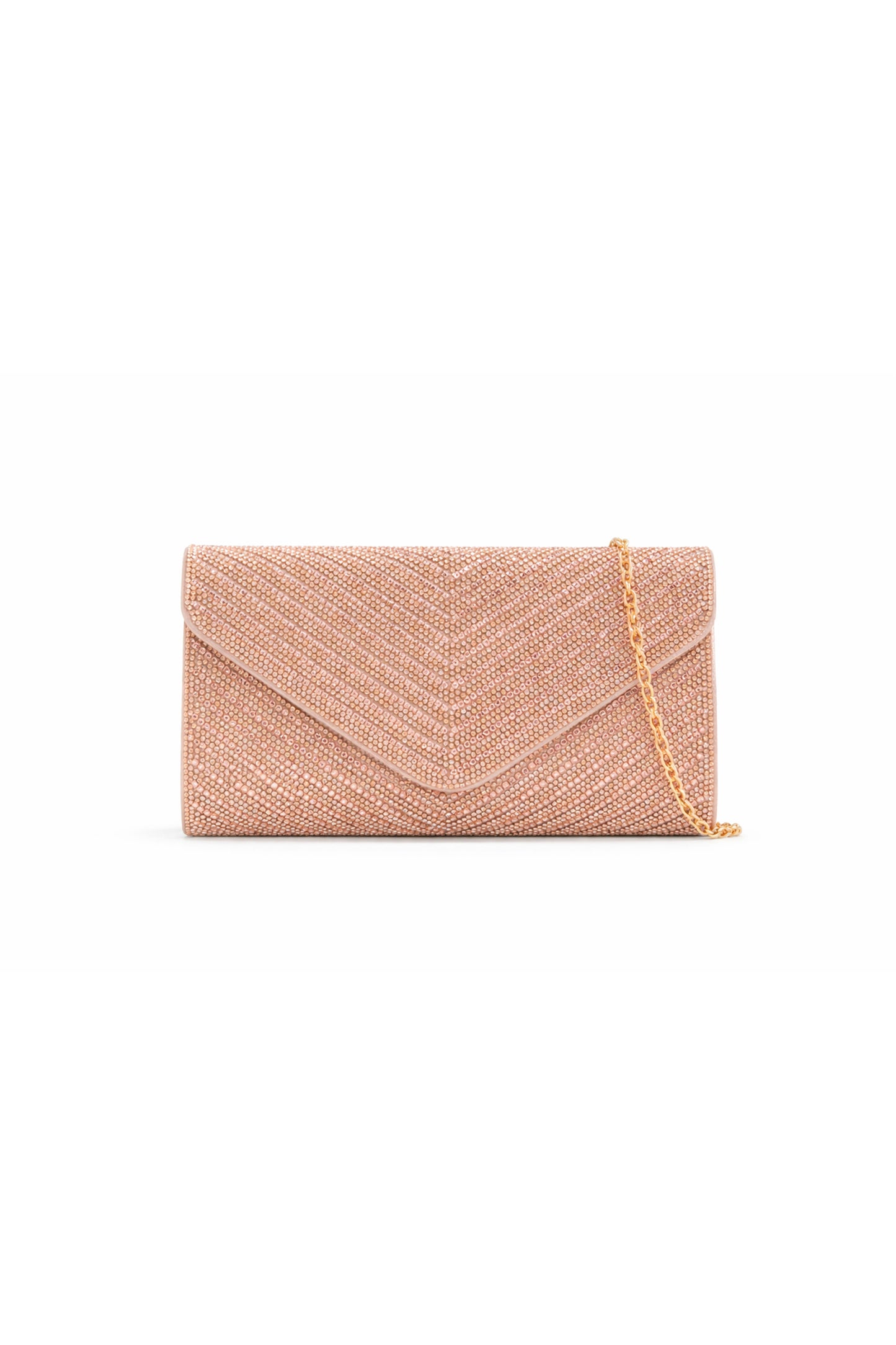 Rhinestone Envelope Clutch Bag with Flap Closure Chain Strap
