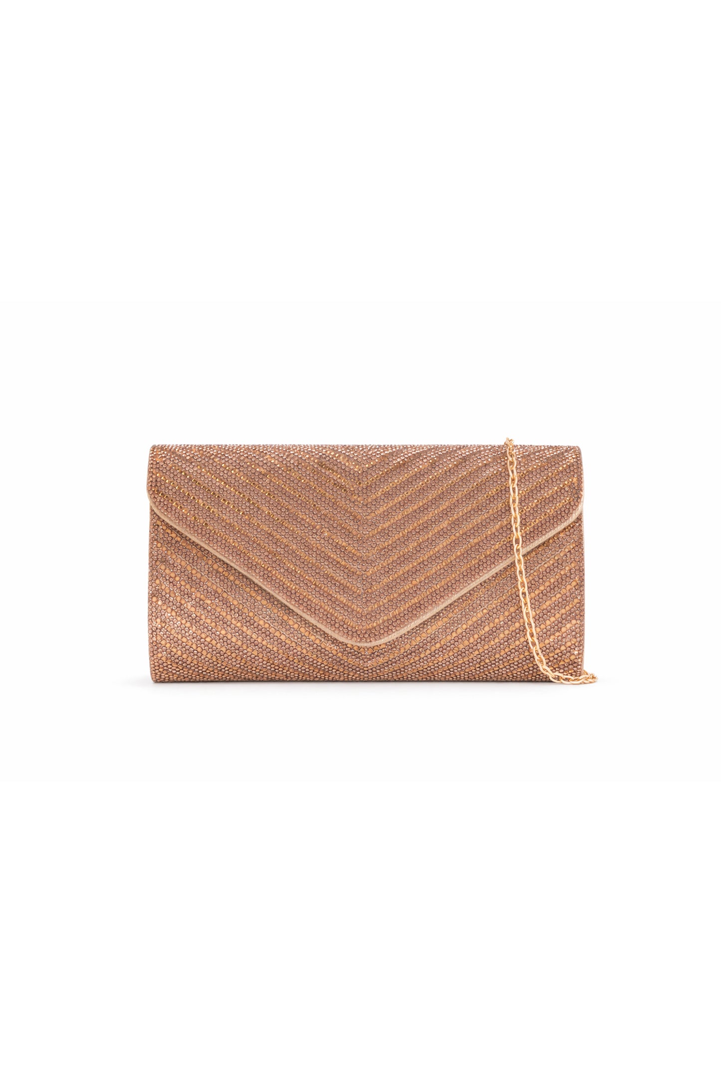 Rhinestone Envelope Clutch Bag with Flap Closure Chain Strap