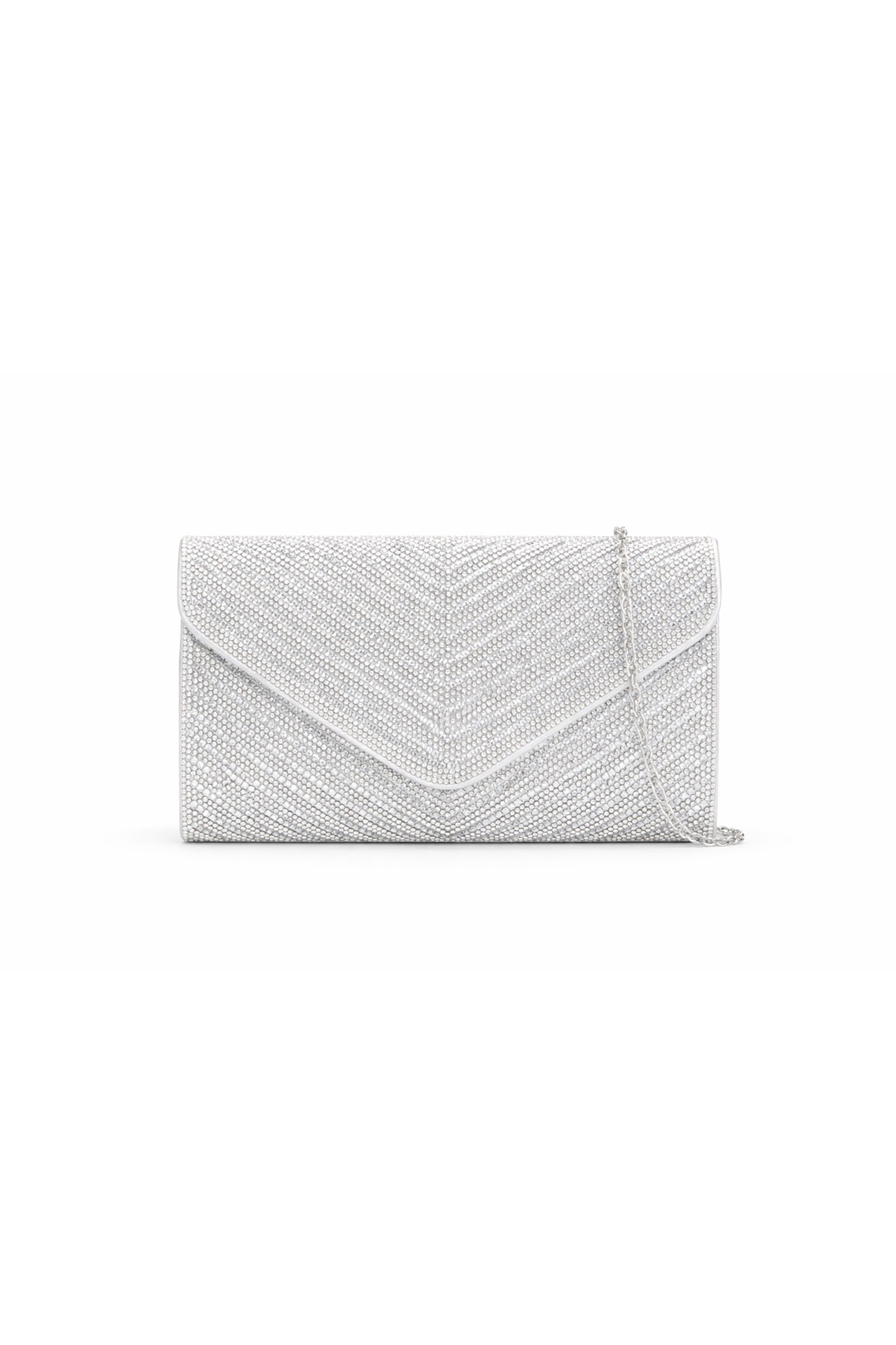 Rhinestone Envelope Clutch Bag with Flap Closure Chain Strap