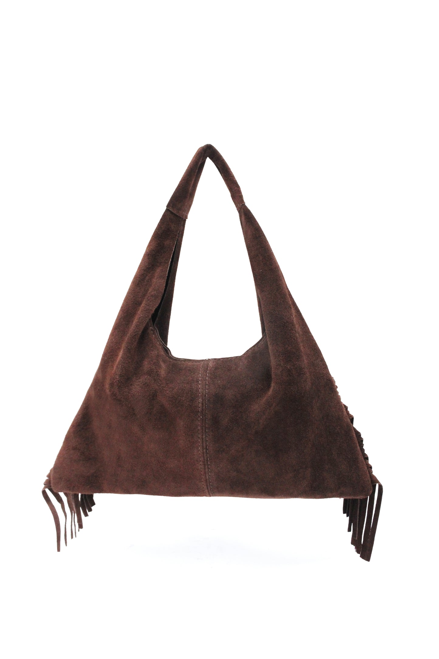 Italian Genuine Suede Fringe Crossbody Shoulder Bag