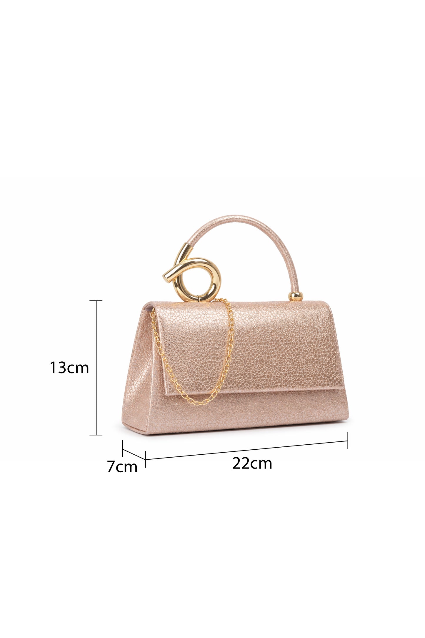 Stylish Top Handle Clutch Bag with Flap and Chain Strap
