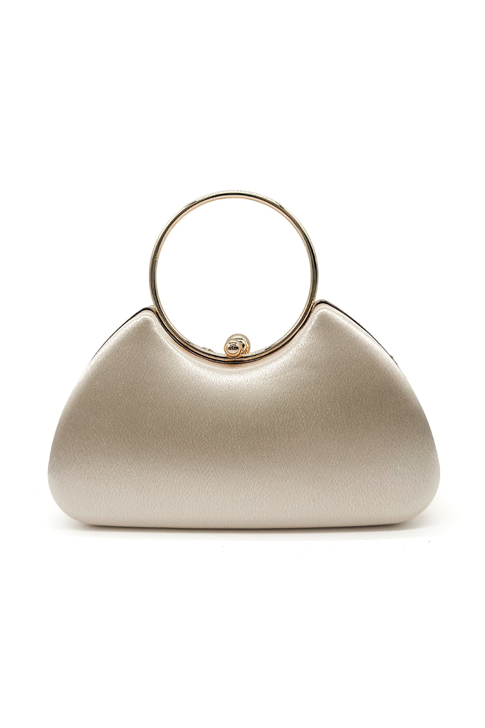 Floral Embellished Clutch Purse with Beading and Chic Round Handle