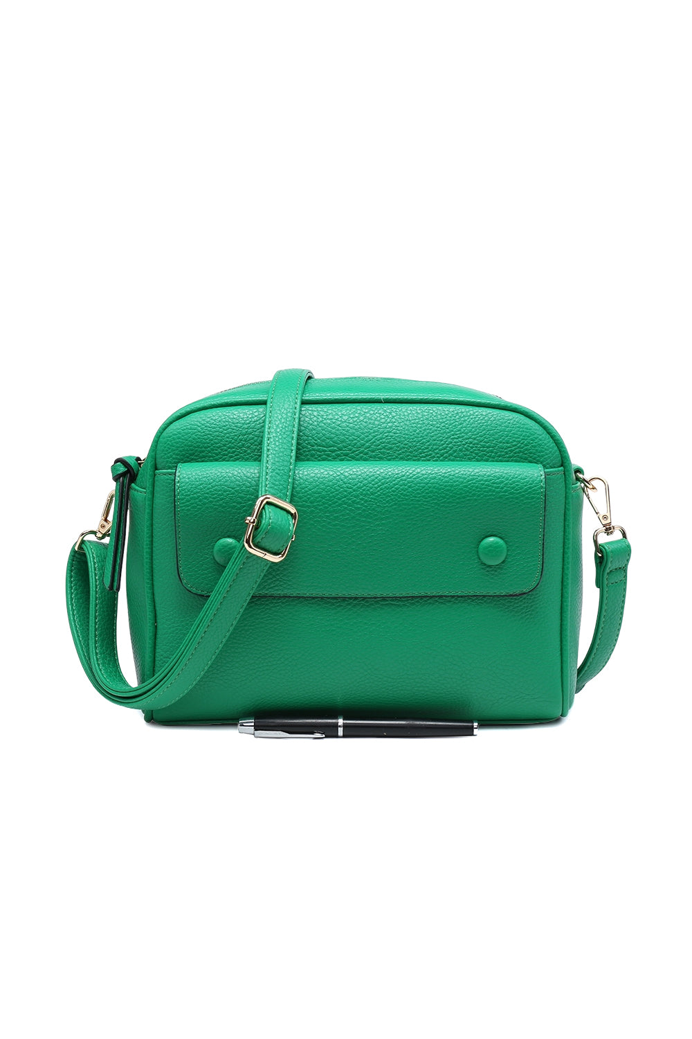 Crossbody Shoulder Bag with Front Flap Button Pocket