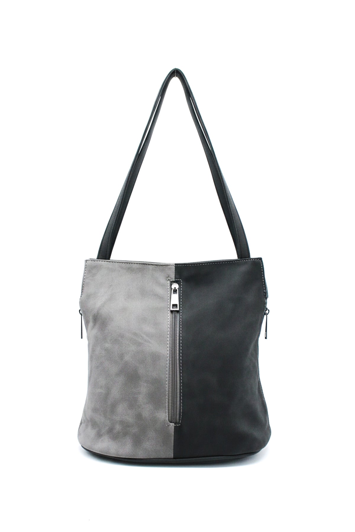 Convertible Shoulder Bag with Backpack Straps and Zip Pockets