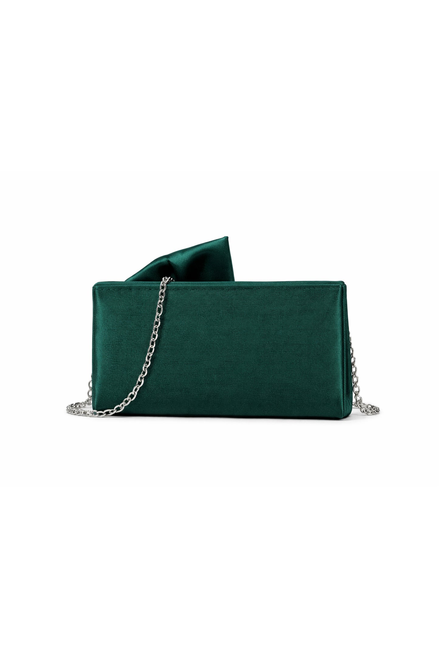 Pleated Knot Accent Clutch Bag with Chain Strap Design