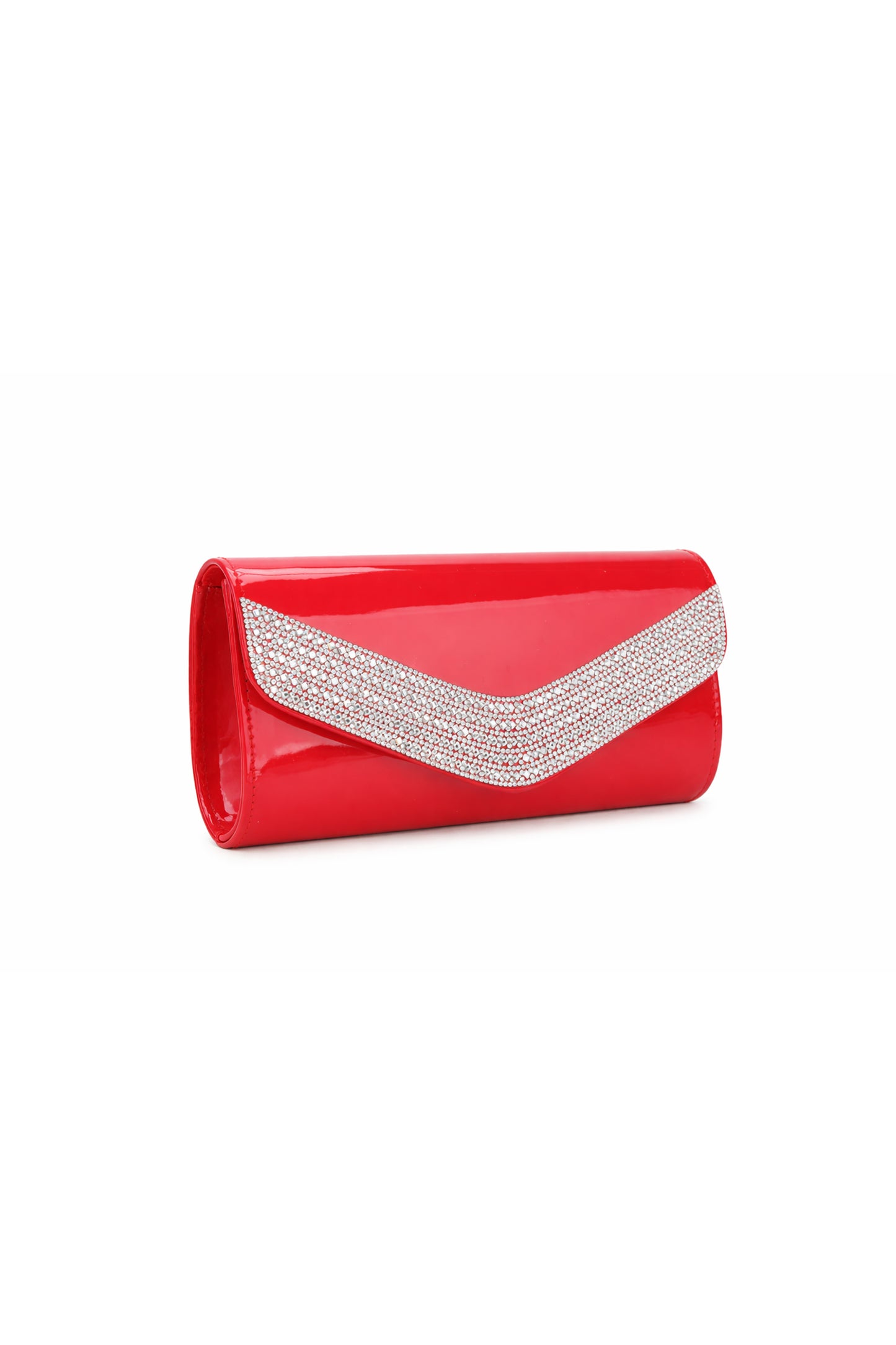 Rhinestone Envelope Clutch Bag with Flap and Chain Strap