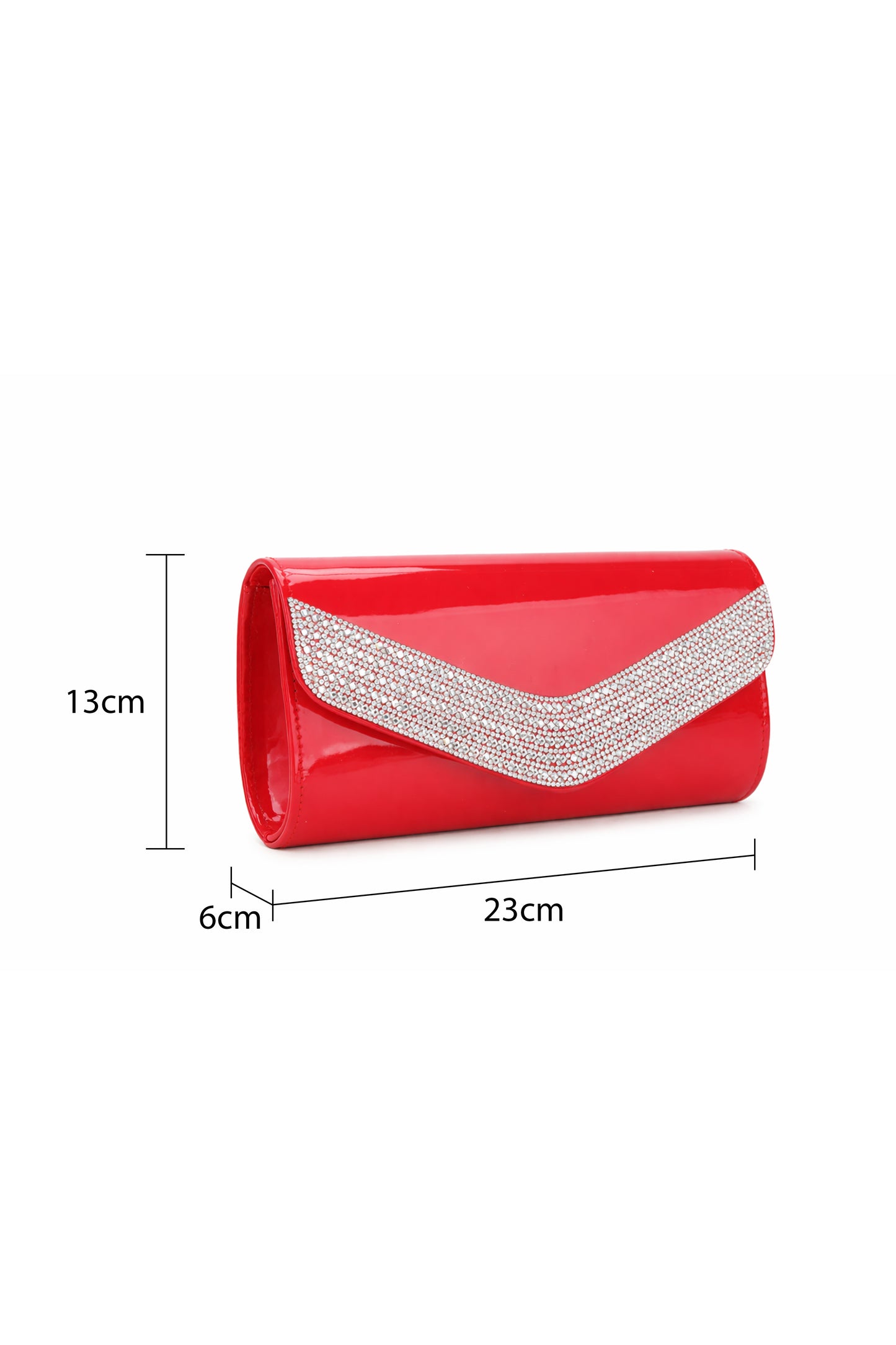 Rhinestone Envelope Clutch Bag with Flap and Chain Strap