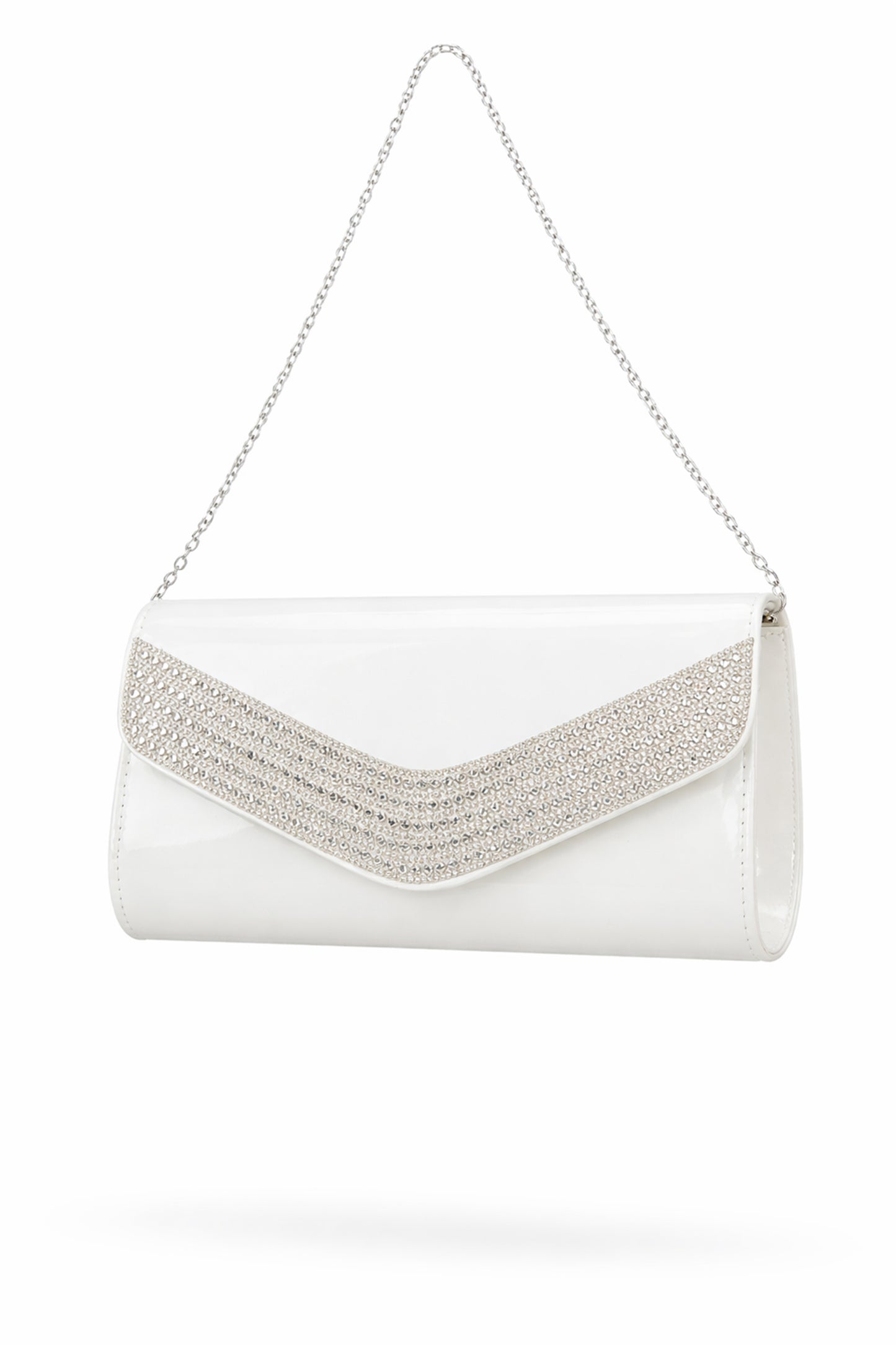 Rhinestone Envelope Clutch Bag with Flap and Chain Strap