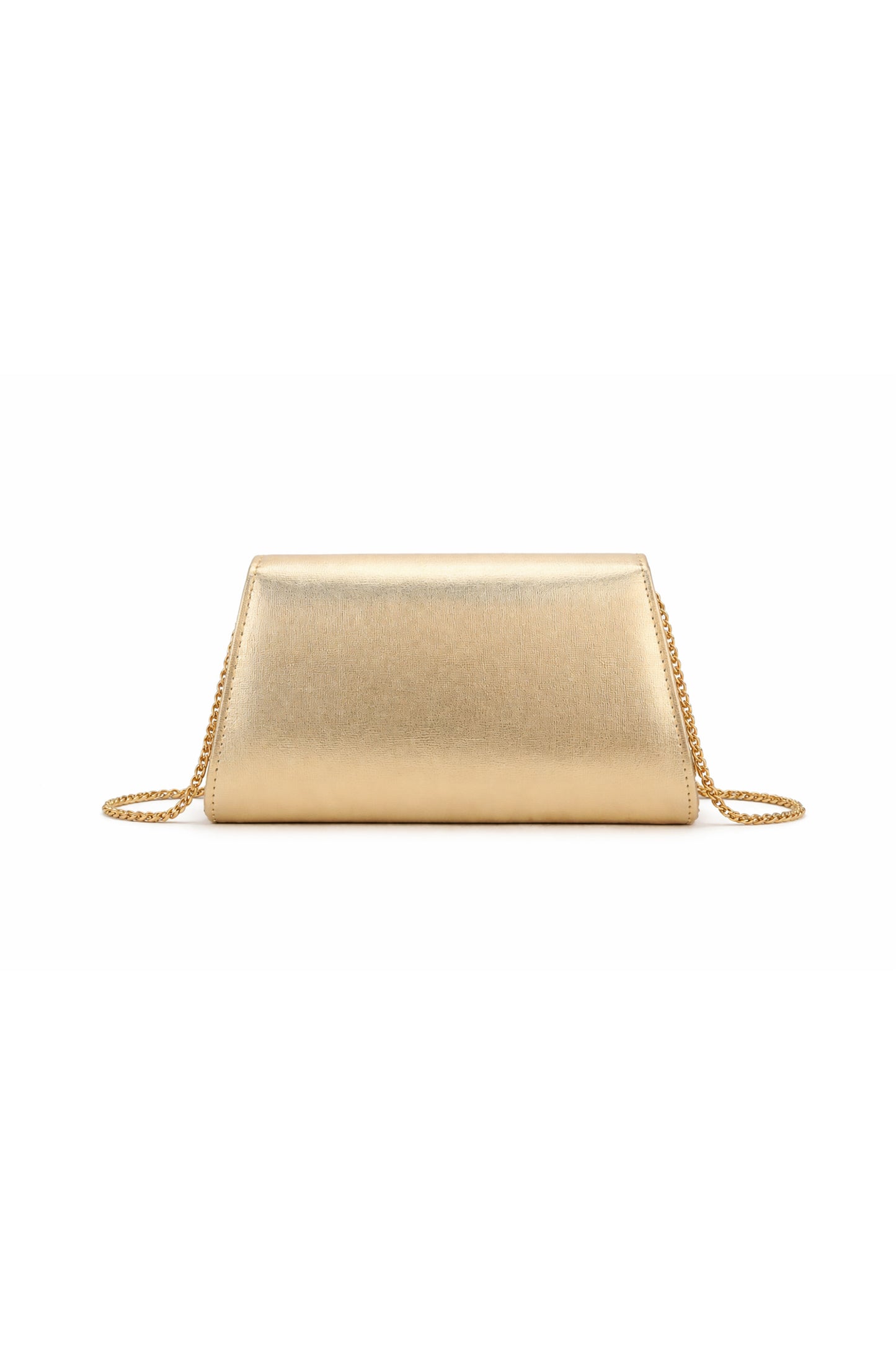Elegant Flap Clutch Bag with Metal Accent and Chain Strap