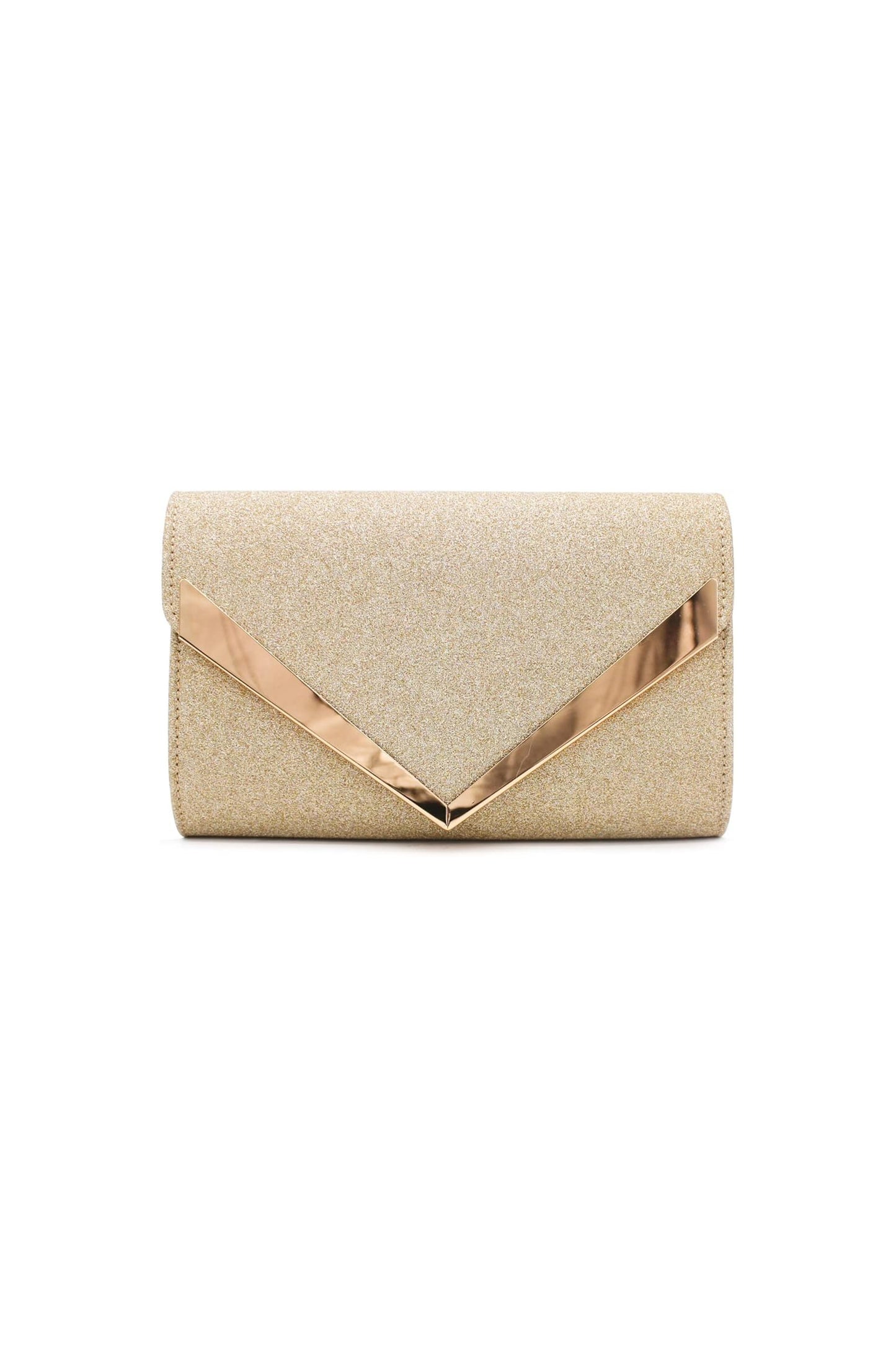Glitter Envelope Evening Clutch Bag with Chain Strap