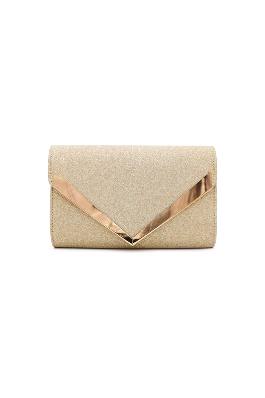 Glitter Envelope Evening Clutch Bag with Chain Strap
