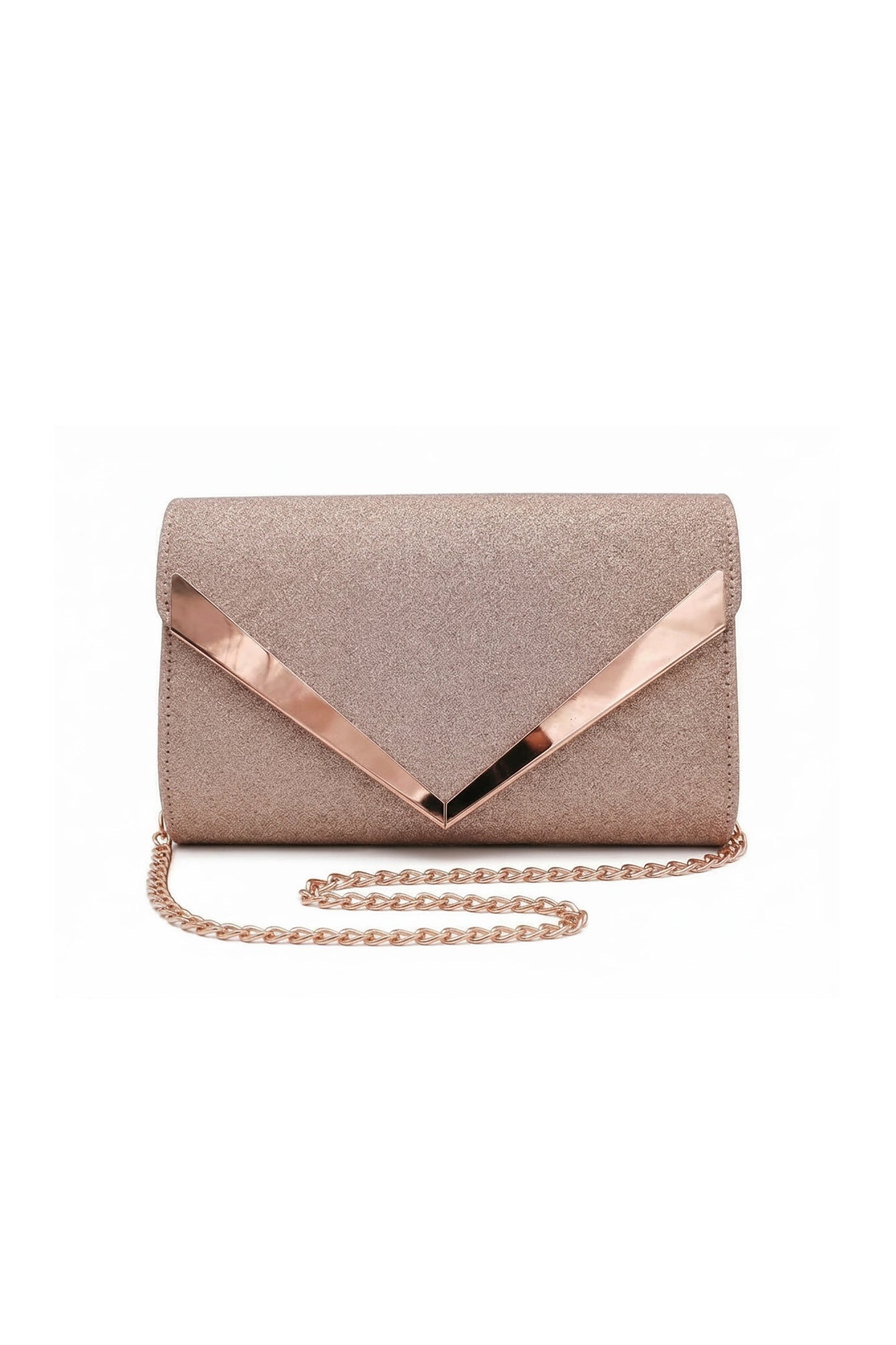 Glitter Envelope Evening Clutch Bag with Chain Strap