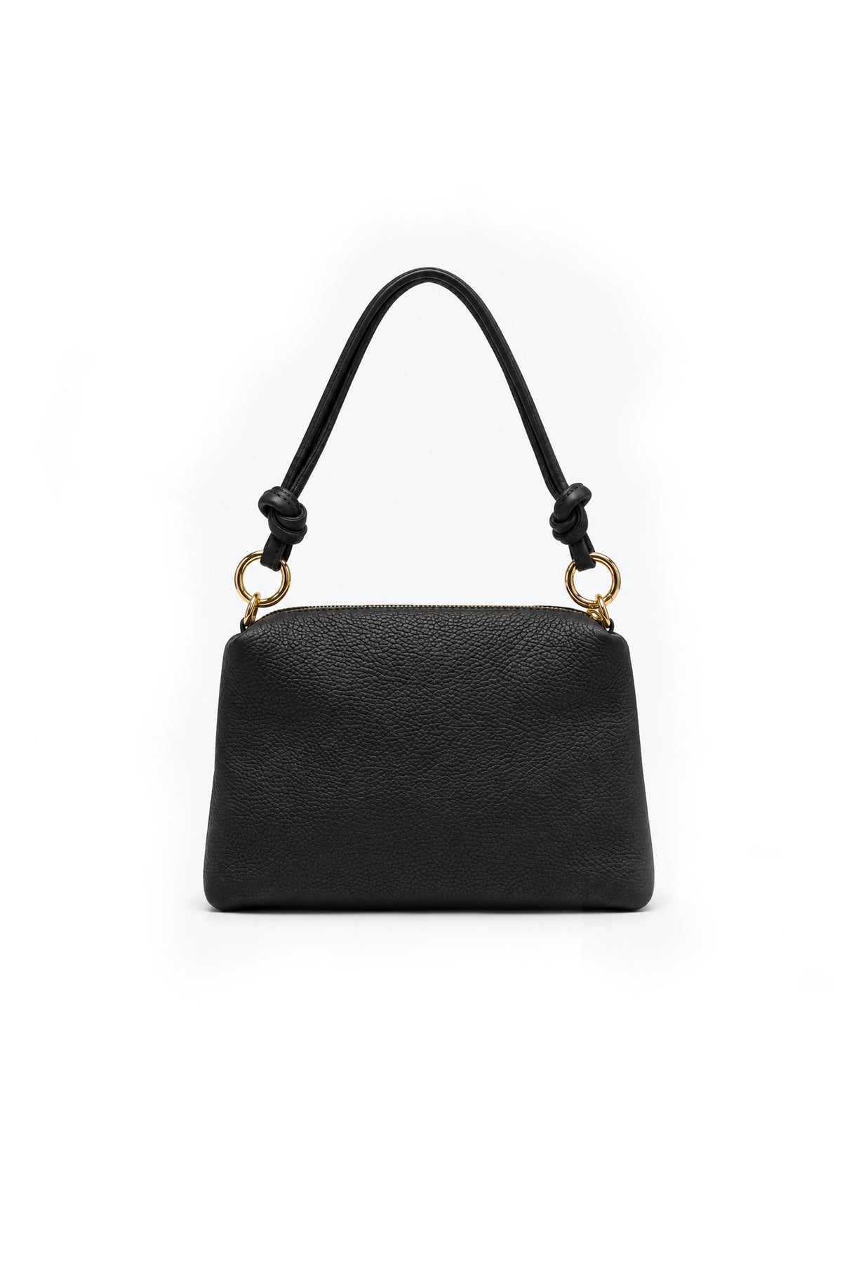 Genuine Italian Leather Shoulder Bag with Knotted Handle