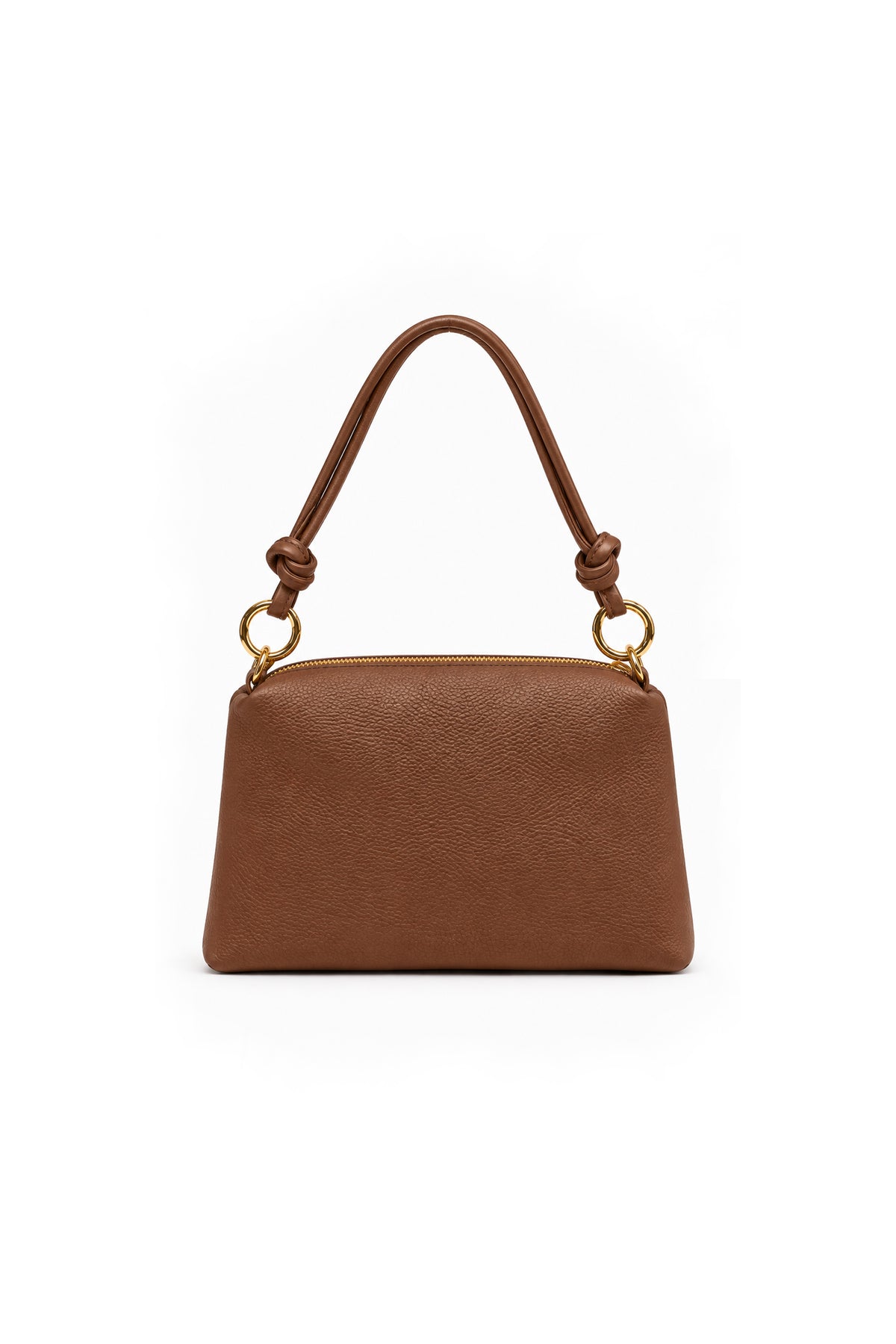Genuine Italian Leather Shoulder Bag with Knotted Handle