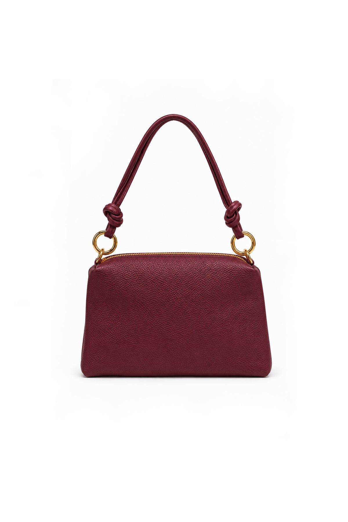 Genuine Italian Leather Shoulder Bag with Knotted Handle