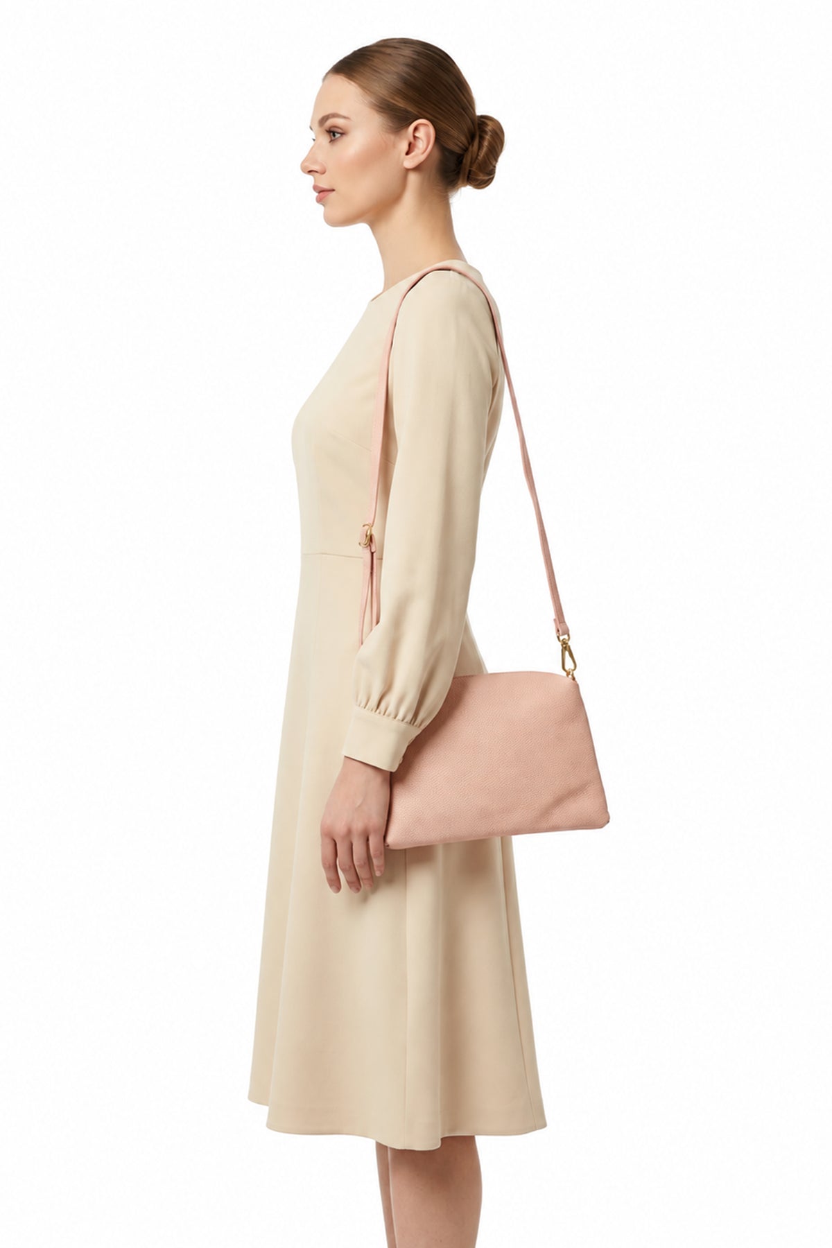 Genuine Italian Leather Shoulder Bag with Knotted Handle
