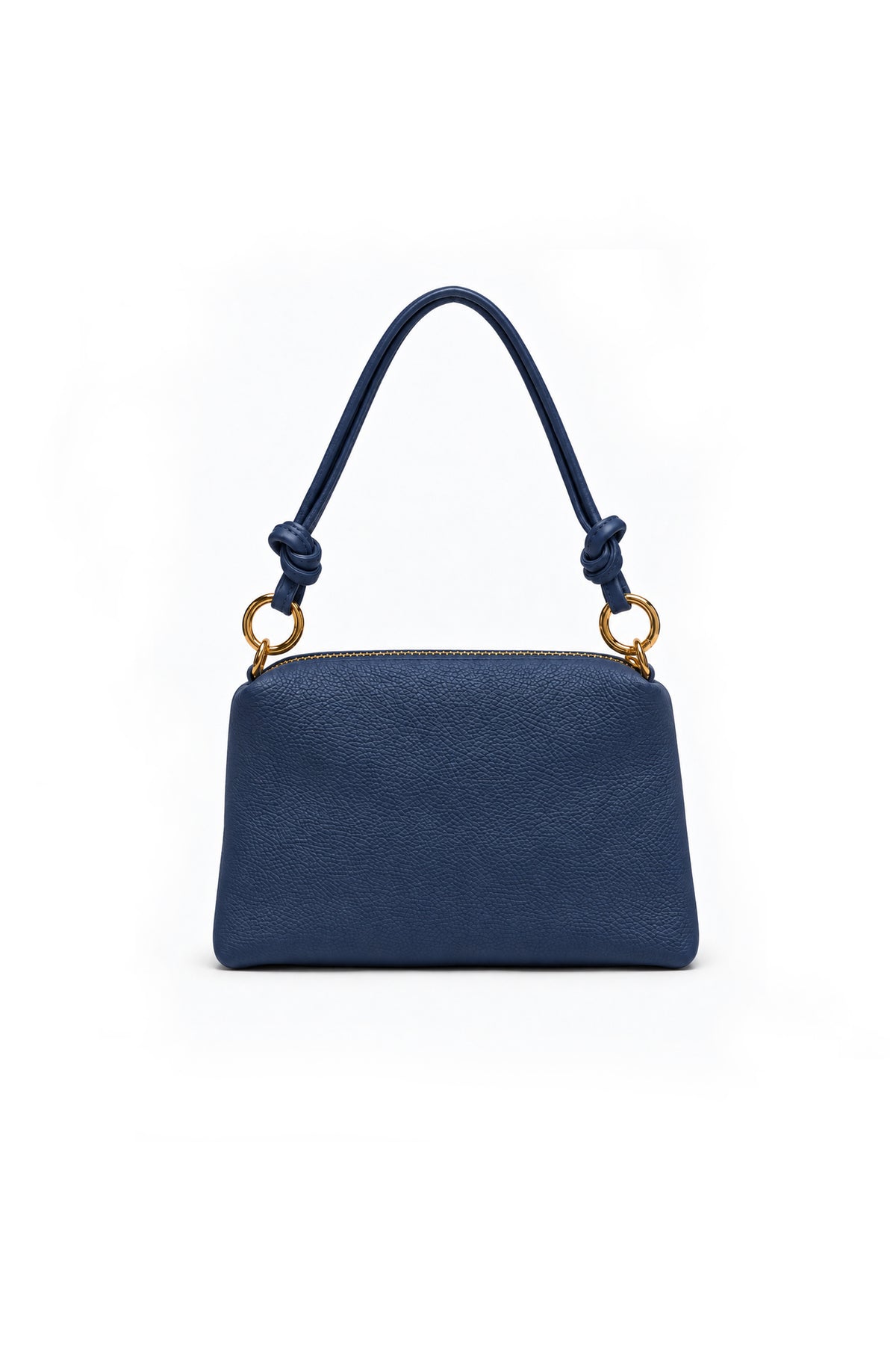 Genuine Italian Leather Shoulder Bag with Knotted Handle