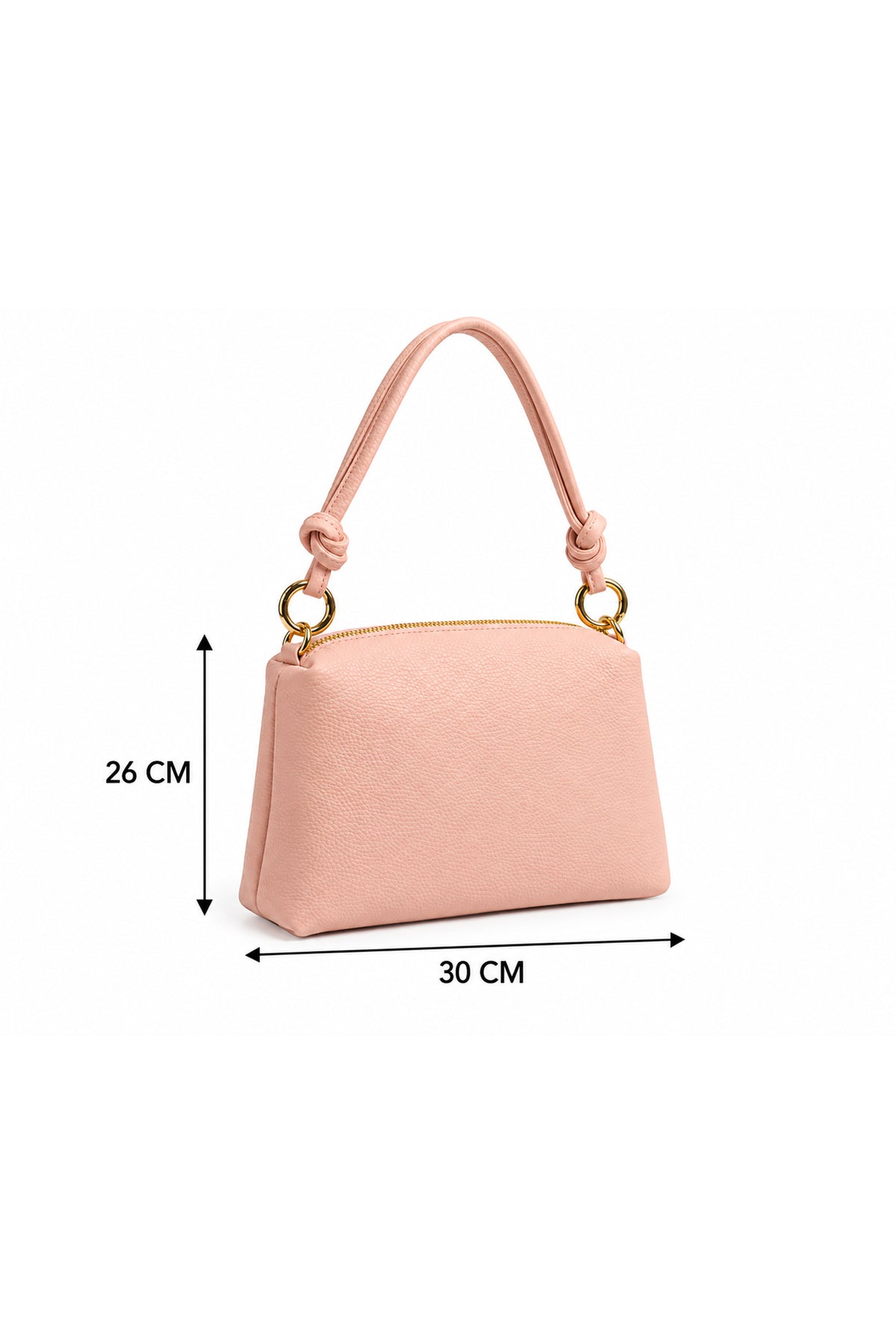 Genuine Italian Leather Shoulder Bag with Knotted Handle