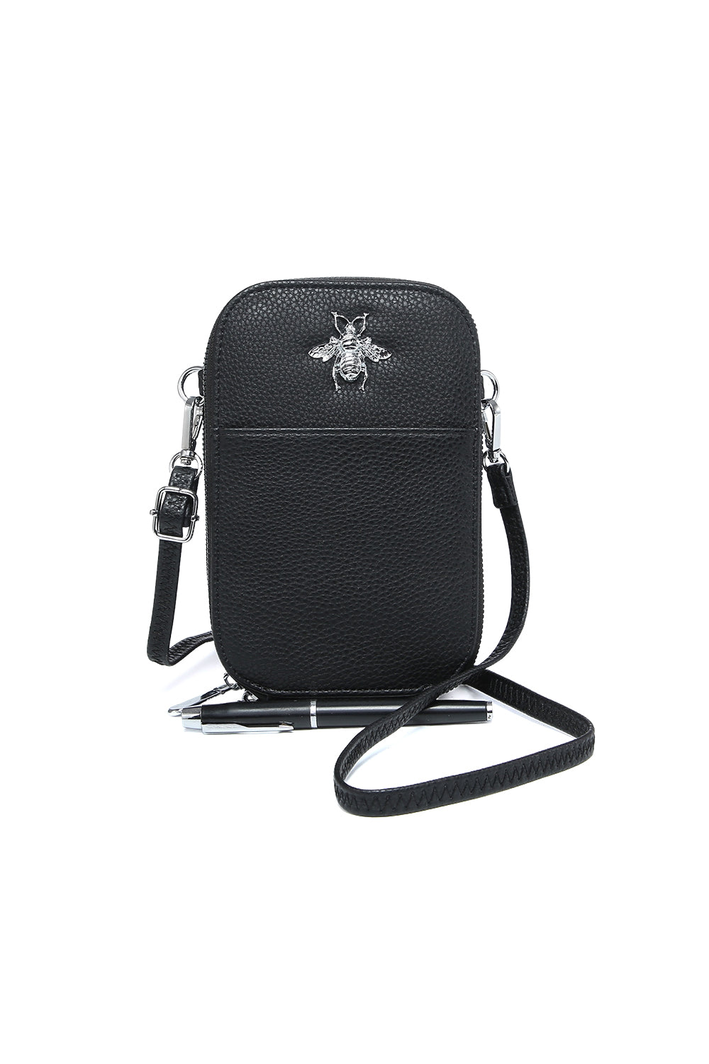 Compact Crossbody Bag with Bee Design and Card Slots